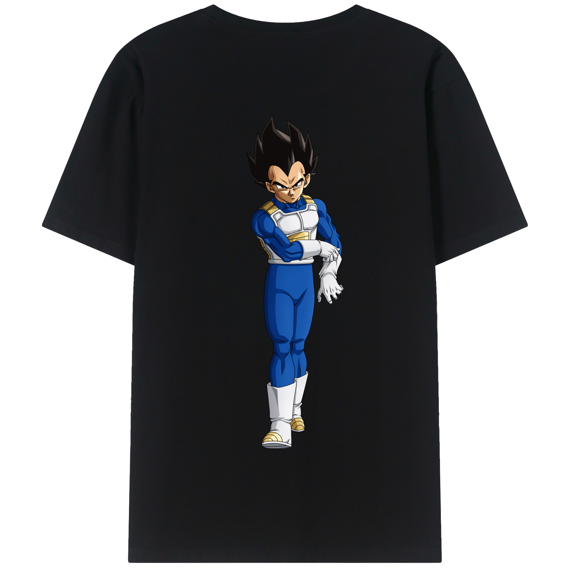 （画像用） ドラゴンボール ベジータ四世（Bejīta Yonsei）DRAGON BALL Vegeta IV 綿100％半袖Tシャツ（背面プリント）