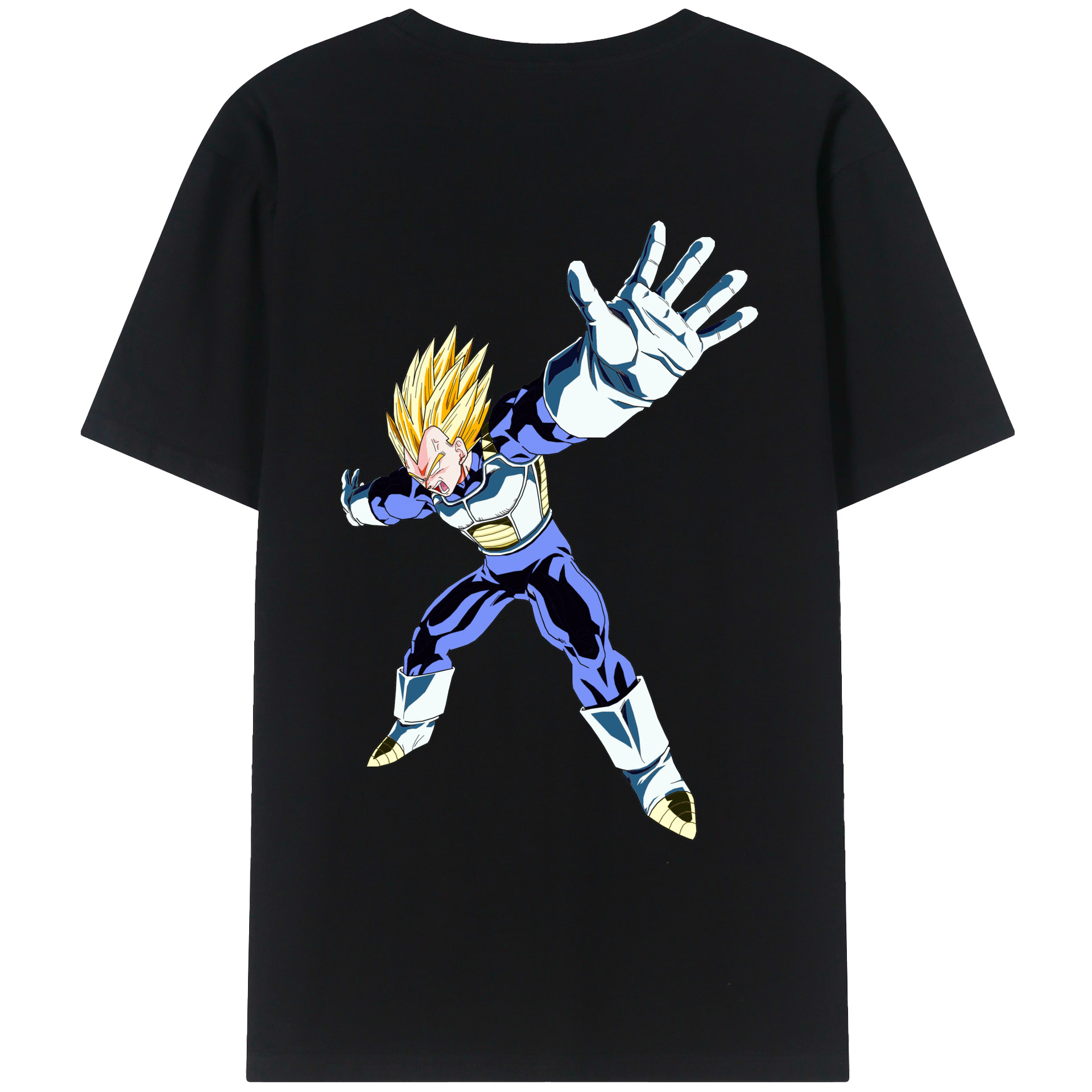 （画像用） ドラゴンボール ベジータ四世（Bejīta Yonsei）DRAGON BALL Vegeta IV 綿100％半袖Tシャツ（背面プリント）
