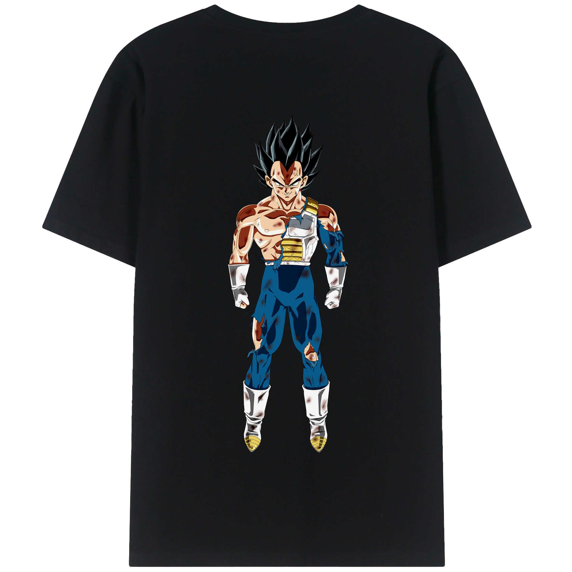 （画像用） ドラゴンボール ベジータ四世（Bejīta Yonsei）DRAGON BALL Vegeta IV 綿100％半袖Tシャツ（背面プリント）