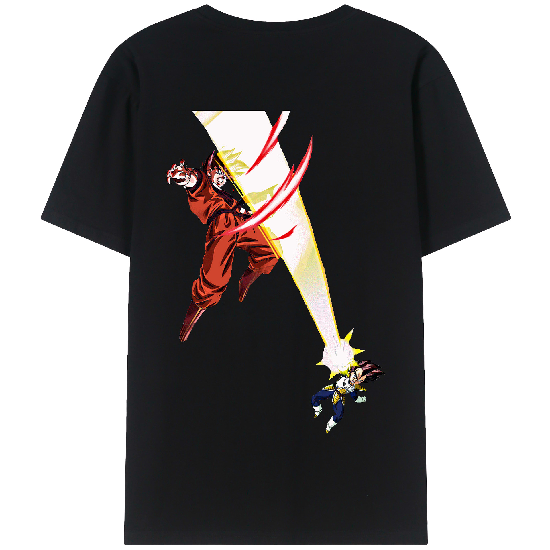 （画像用） ドラゴンボール ベジータ四世（Bejīta Yonsei）DRAGON BALL Vegeta IV 綿100％半袖Tシャツ（背面プリント）