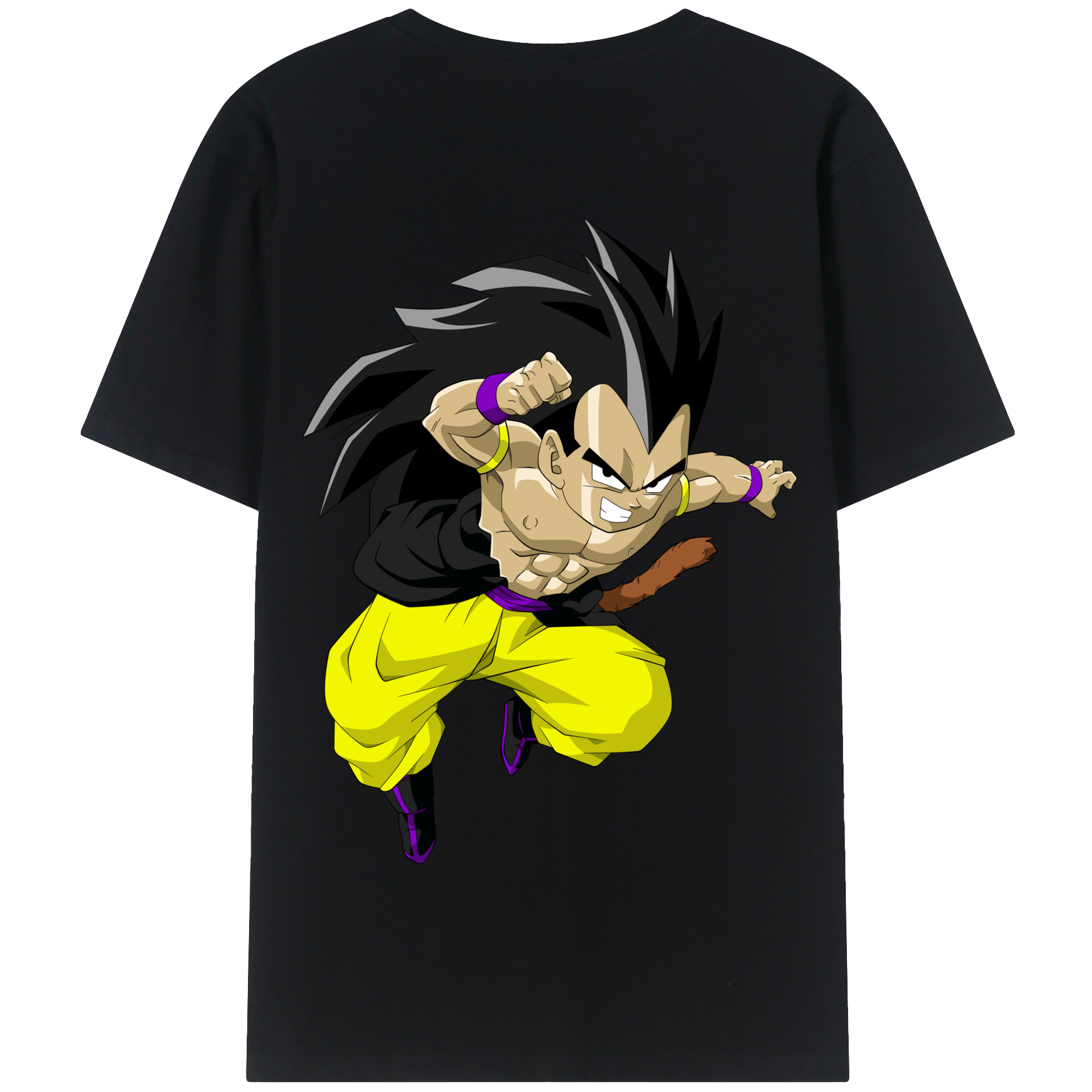 （画像用） ドラゴンボール ベジータ四世（Bejīta Yonsei）DRAGON BALL Vegeta IV 綿100％半袖Tシャツ（背面プリント）