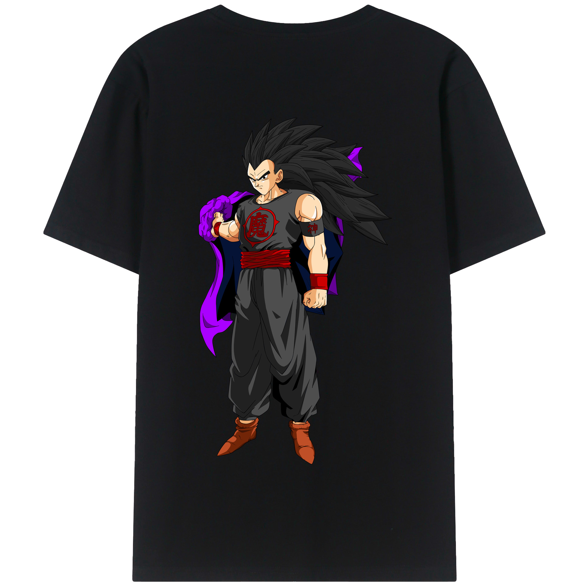 （画像用） ドラゴンボール ベジータ四世（Bejīta Yonsei）DRAGON BALL Vegeta IV 綿100％半袖Tシャツ（背面プリント）