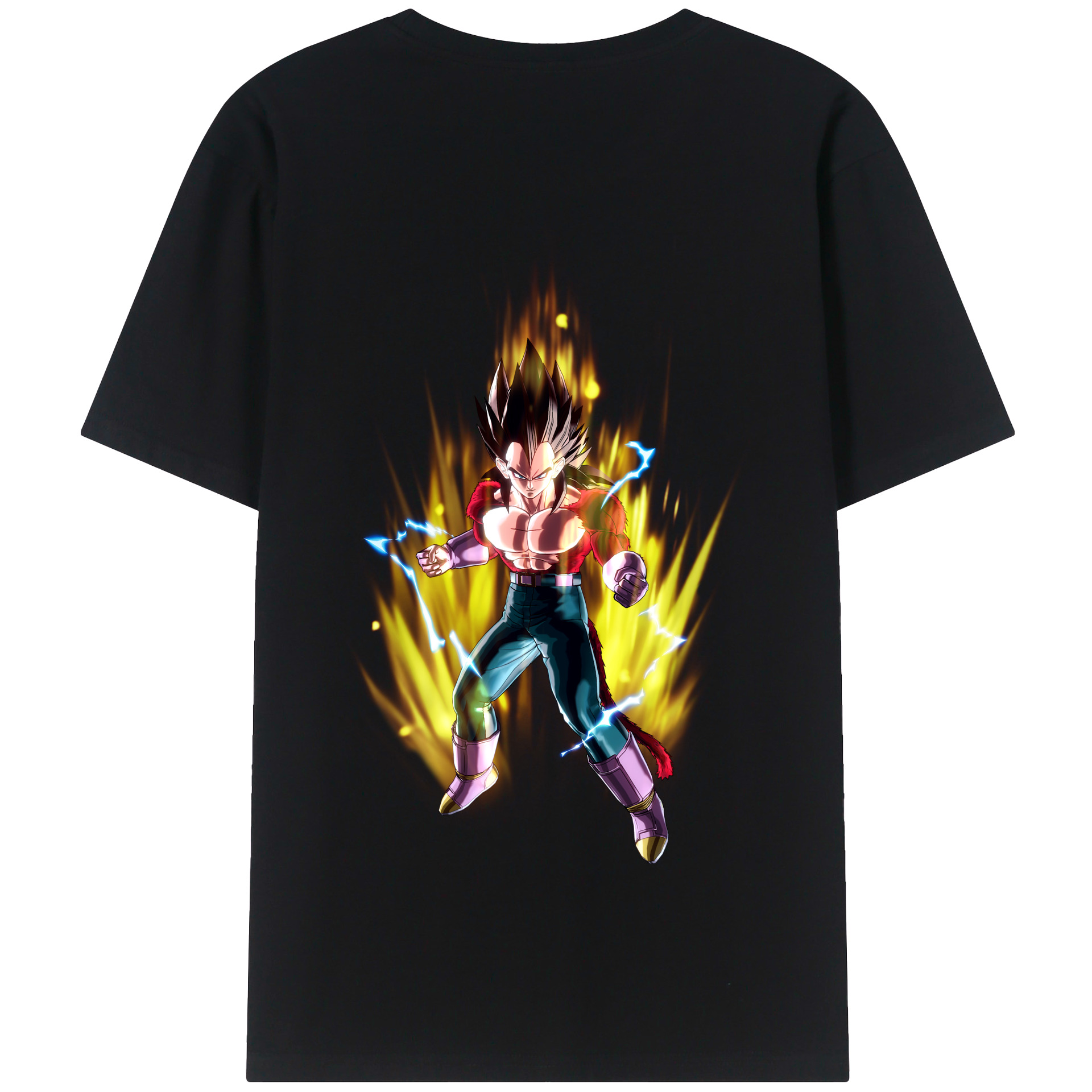 （画像用） ドラゴンボール ベジータ四世（Bejīta Yonsei）DRAGON BALL Vegeta IV 綿100％半袖Tシャツ（背面プリント）