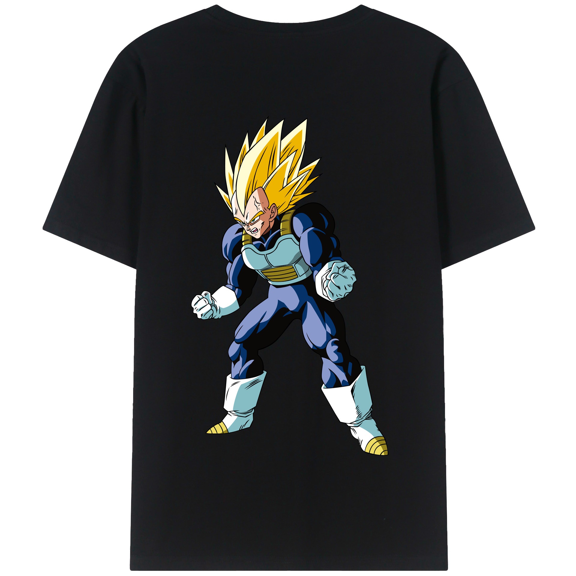 （画像用） ドラゴンボール ベジータ四世（Bejīta Yonsei）DRAGON BALL Vegeta IV 綿100％半袖Tシャツ（背面プリント）