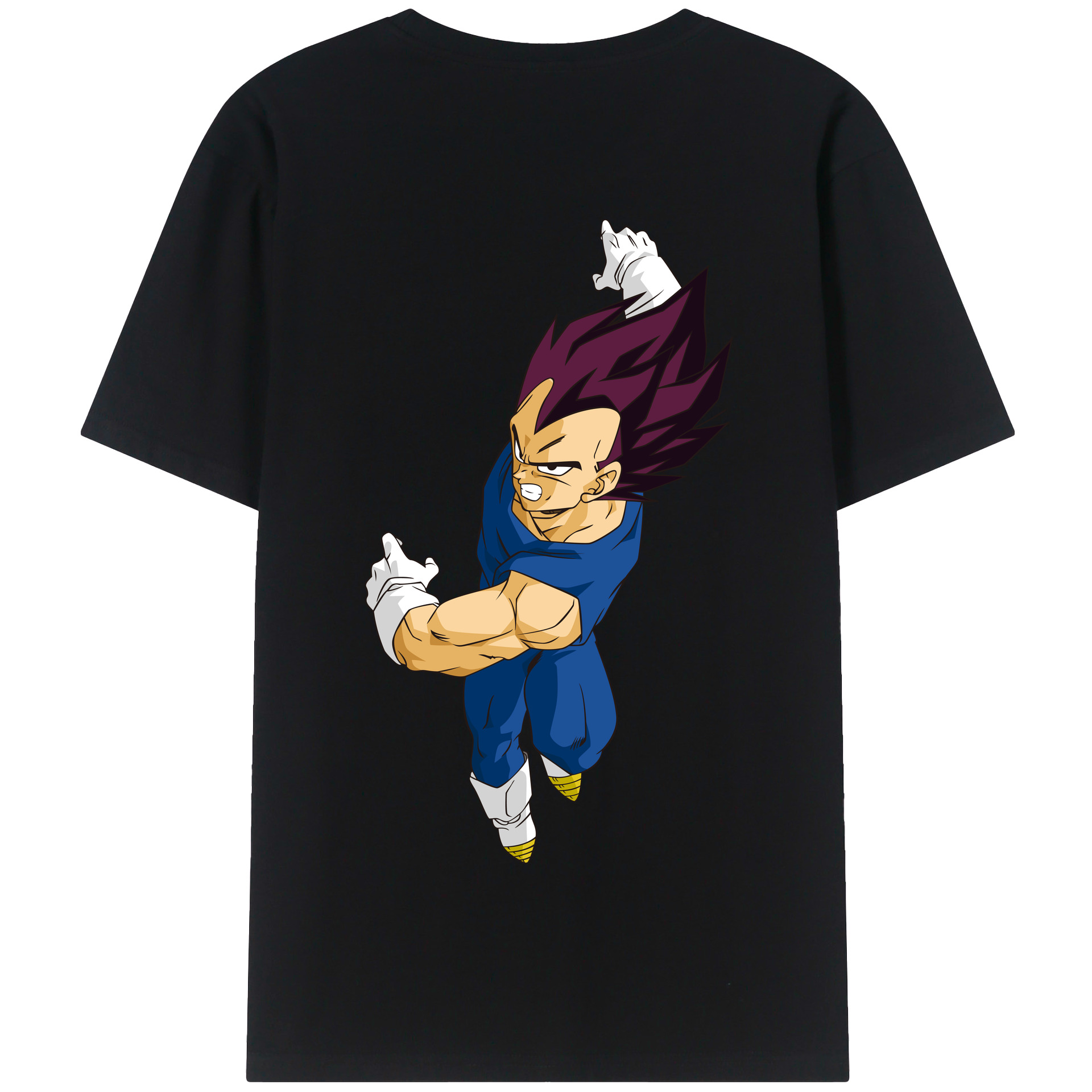 （画像用） ドラゴンボール ベジータ四世（Bejīta Yonsei）DRAGON BALL Vegeta IV 綿100％半袖Tシャツ（背面プリント）