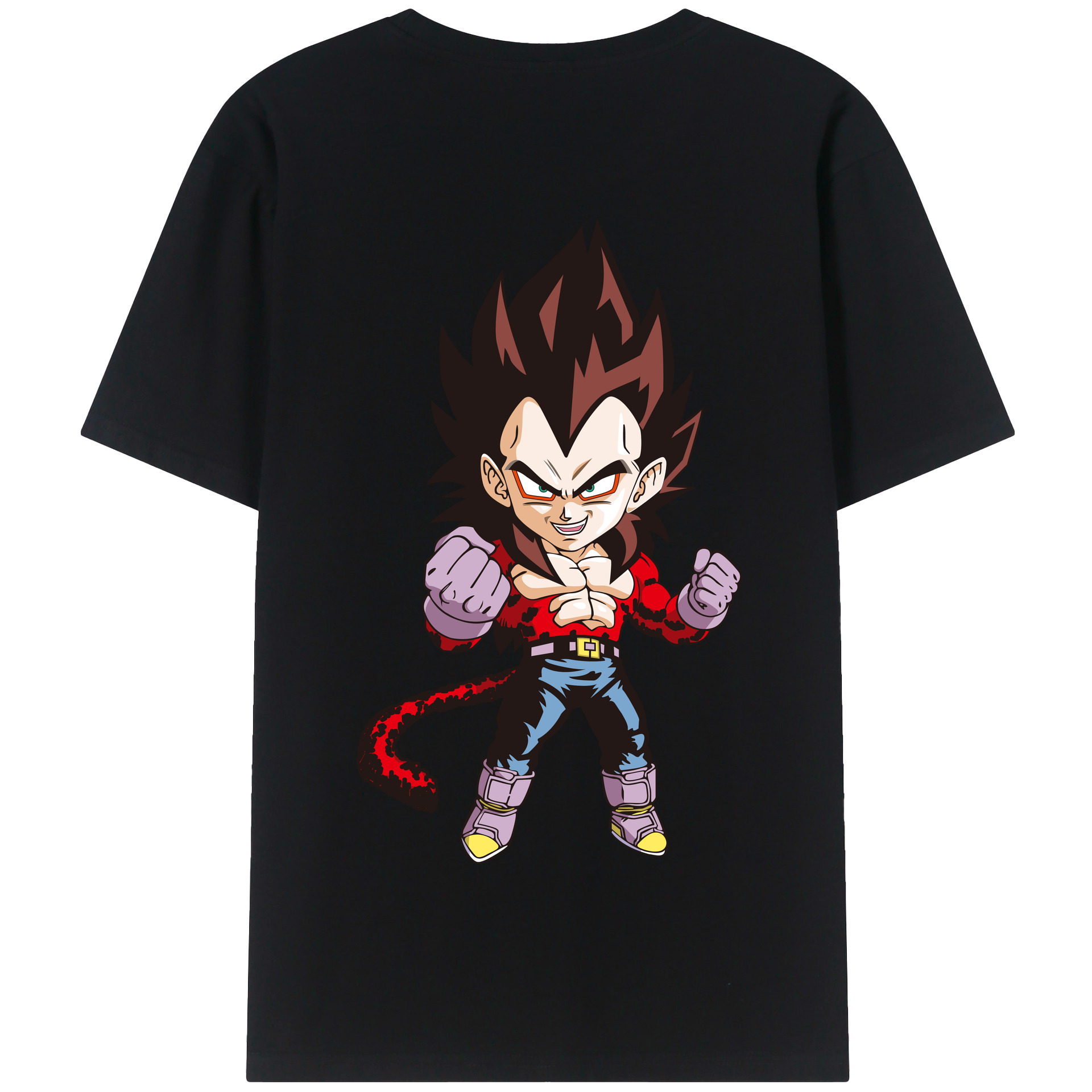 （画像用） ドラゴンボール ベジータ四世（Bejīta Yonsei）DRAGON BALL Vegeta IV 綿100％半袖Tシャツ（背面プリント）