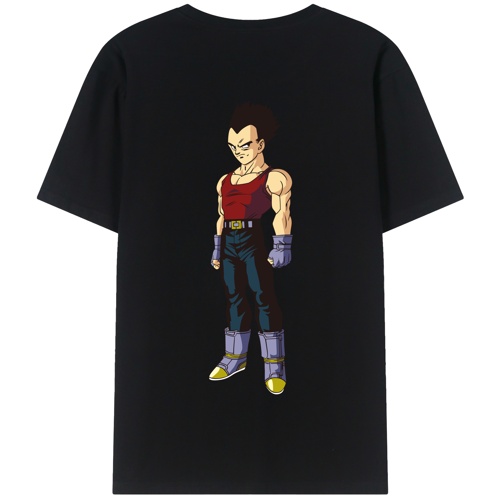 （画像用） ドラゴンボール ベジータ四世（Bejīta Yonsei）DRAGON BALL Vegeta IV 綿100％半袖Tシャツ（背面プリント）