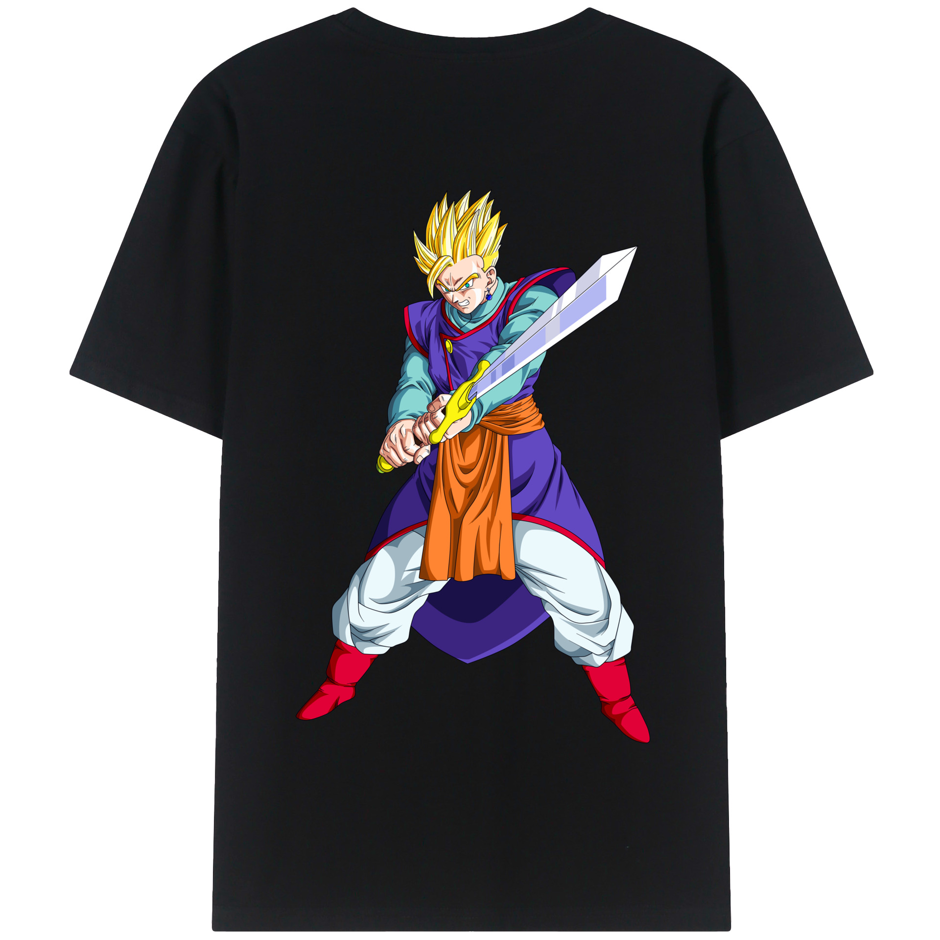 （画像用） ドラゴンボール 孫 悟飯（そんごはん）DRAGON BALL Son Gohan 綿100％半袖Tシャツ（背面プリント）