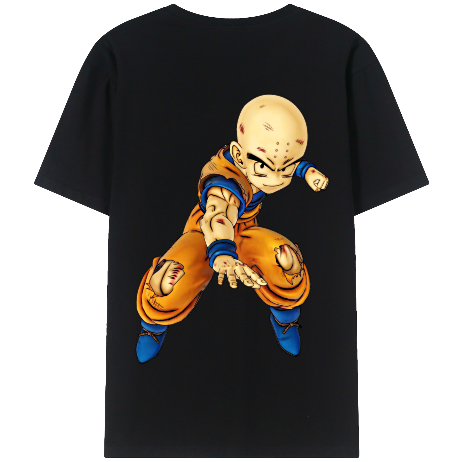 （画像用） ドラゴンボール クリリン DRAGON BALL krillin 綿100％半袖Tシャツ（背面プリント）