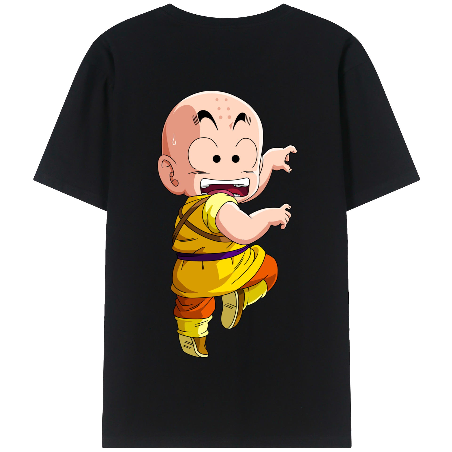 （画像用） ドラゴンボール クリリン DRAGON BALL krillin 綿100％半袖Tシャツ（背面プリント）