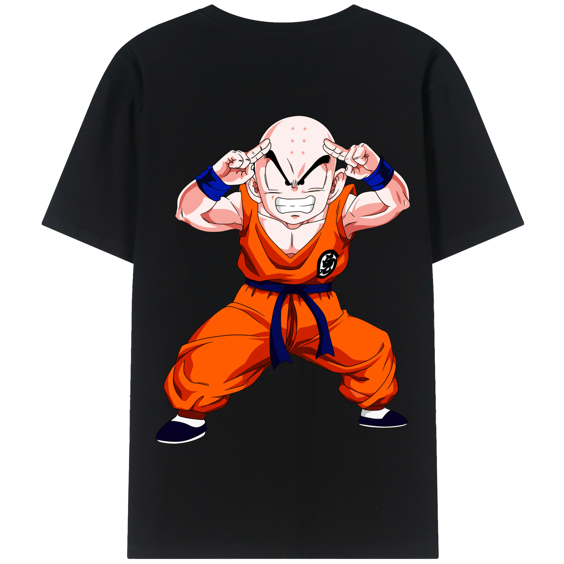 （画像用） ドラゴンボール クリリン DRAGON BALL krillin 綿100％半袖Tシャツ（背面プリント）