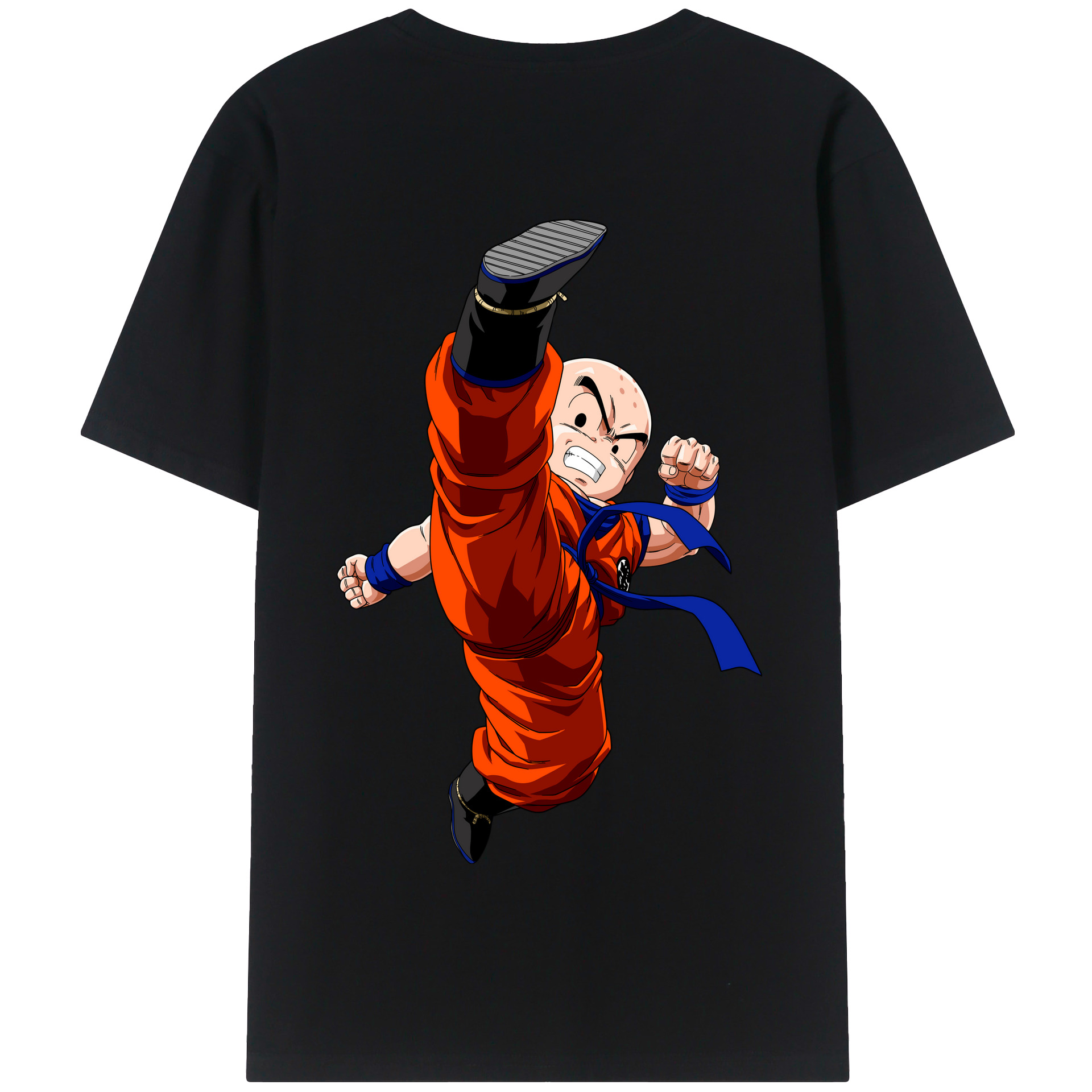 （画像用） ドラゴンボール クリリン DRAGON BALL krillin 綿100％半袖Tシャツ（背面プリント）