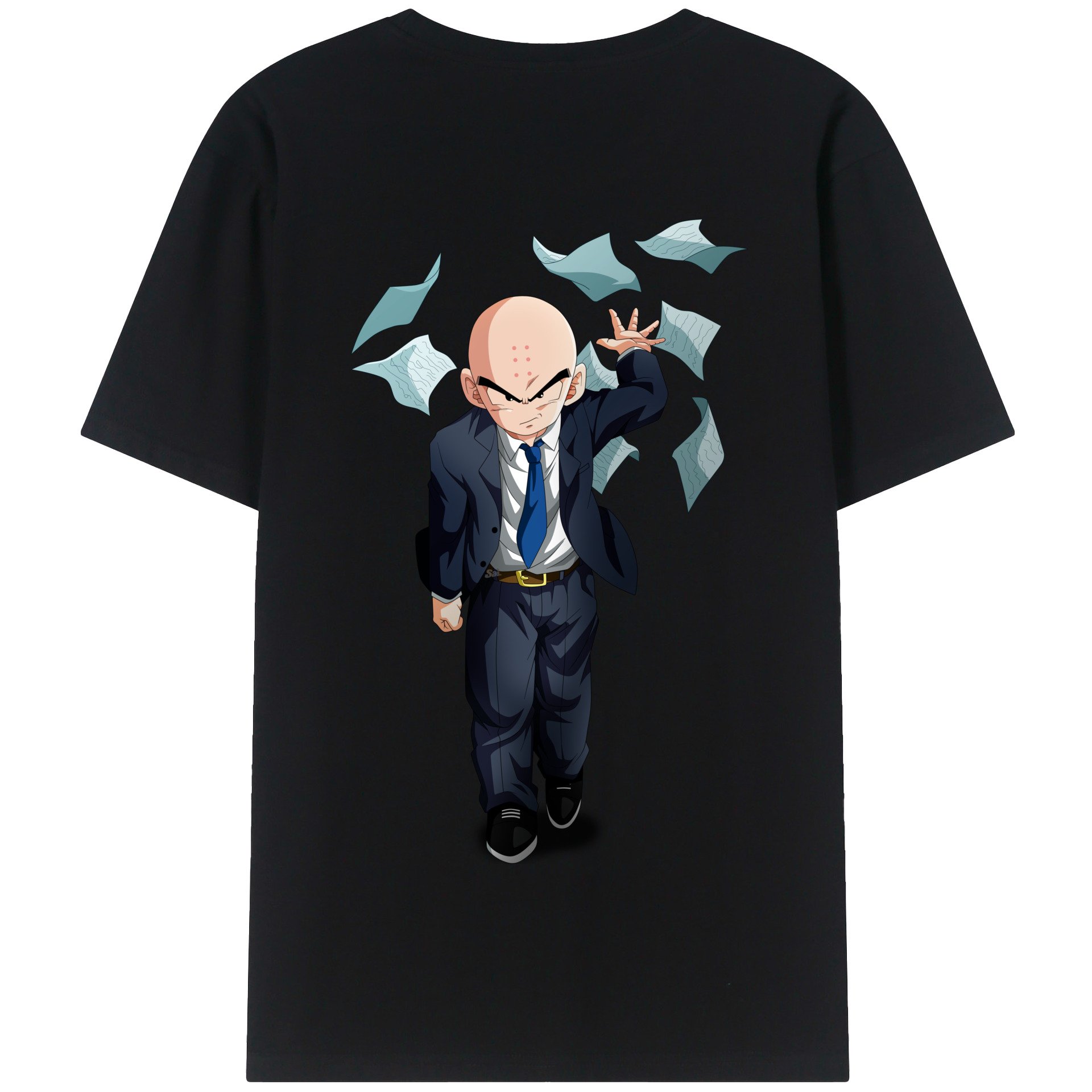 （画像用） ドラゴンボール クリリン DRAGON BALL krillin 綿100％半袖Tシャツ（背面プリント）