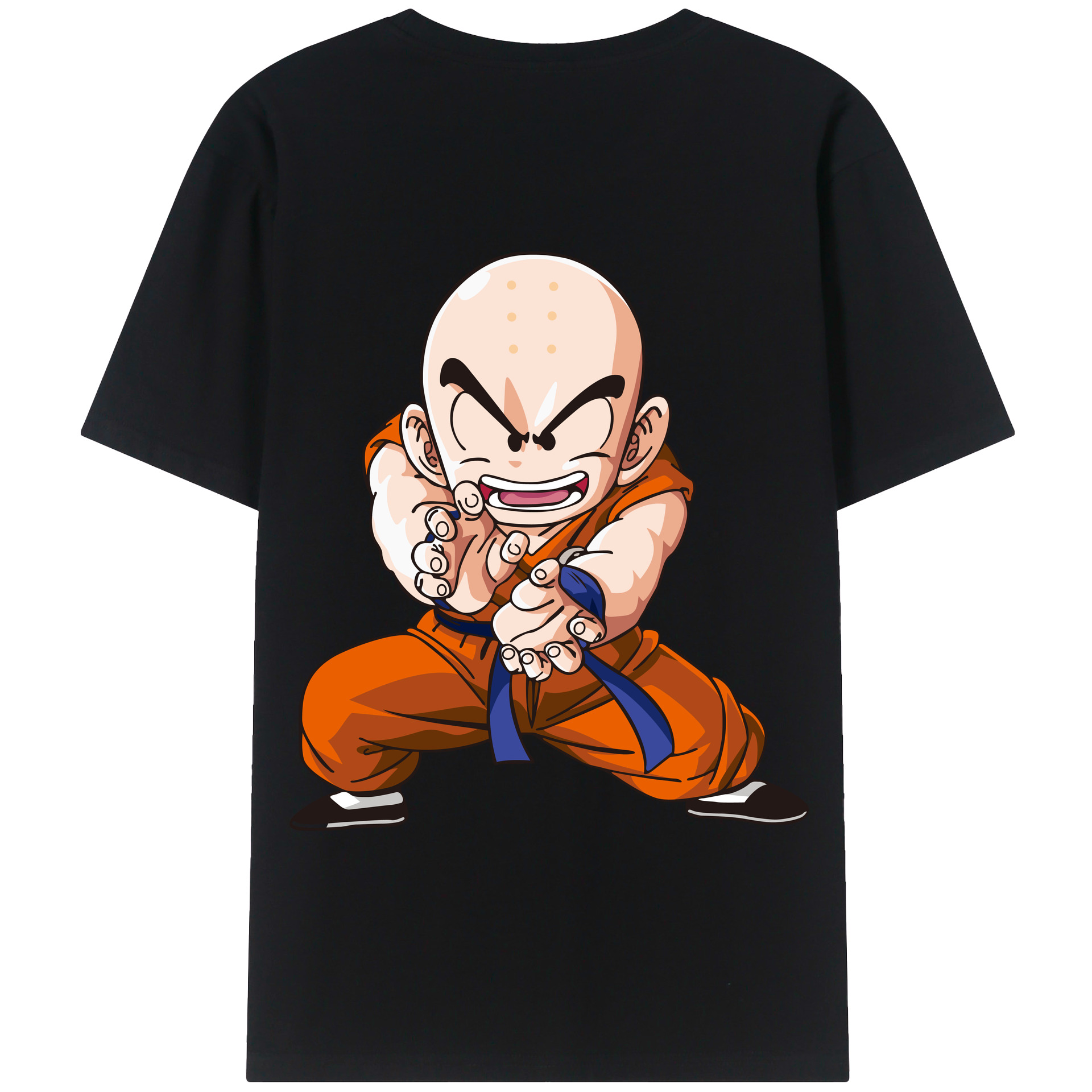 （画像用） ドラゴンボール クリリン DRAGON BALL krillin 綿100％半袖Tシャツ（背面プリント）