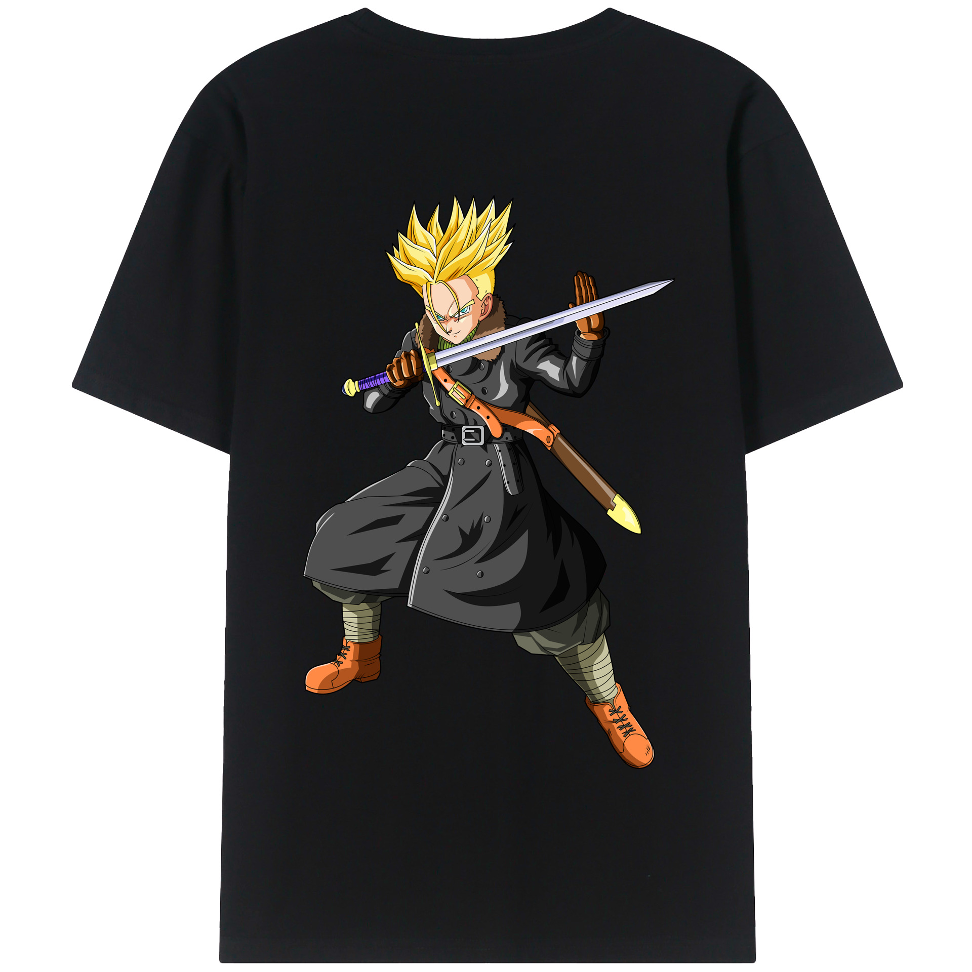 （画像用） ドラゴンボール トランクス（Torankusu）DRAGON BALL Trunks 綿100％半袖Tシャツ（背面プリント）