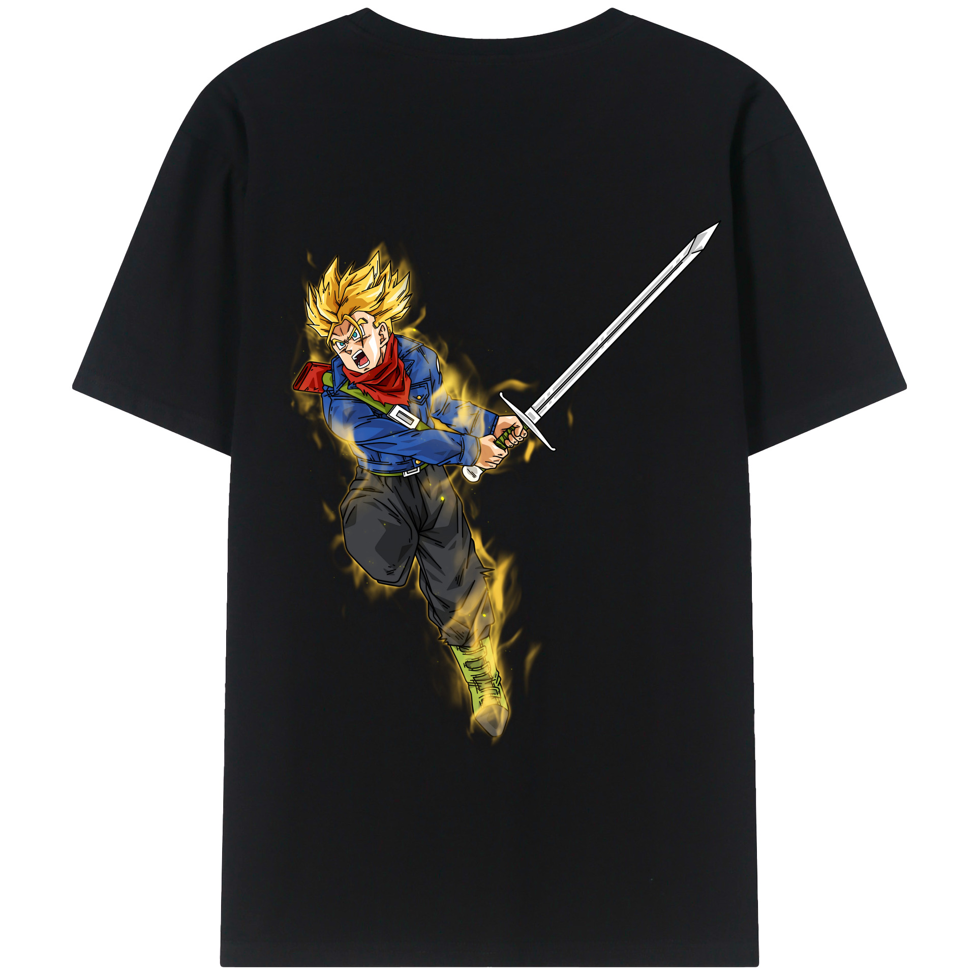 （画像用） ドラゴンボール トランクス（Torankusu）DRAGON BALL Trunks 綿100％半袖Tシャツ（背面プリント）