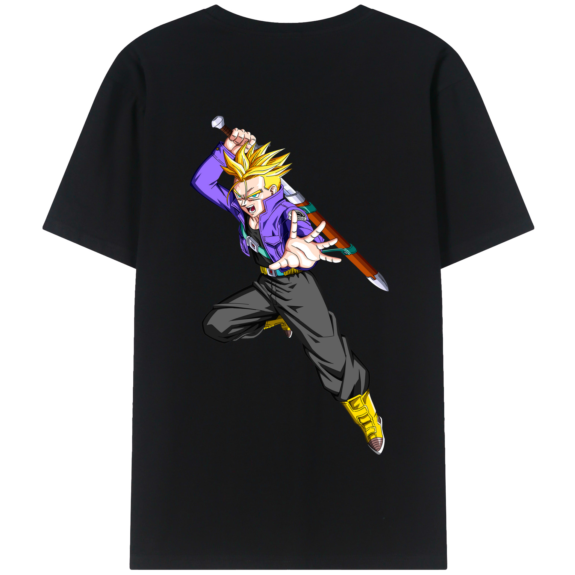 （画像用） ドラゴンボール トランクス（Torankusu）DRAGON BALL Trunks 綿100％半袖Tシャツ（背面プリント）