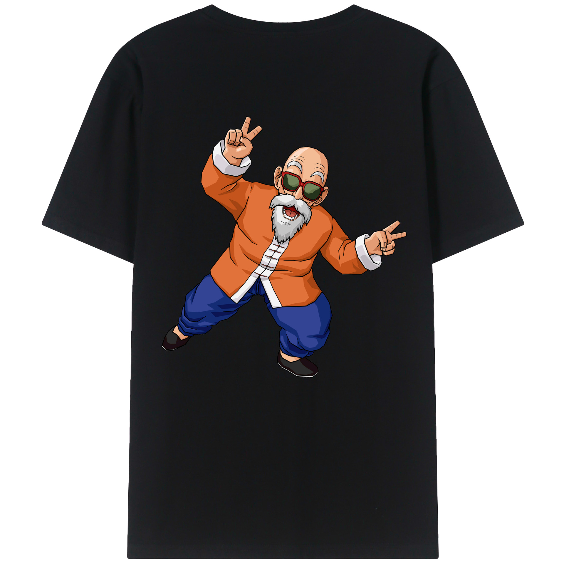 （画像用） ドラゴンボール 亀仙人（かめせんにん） DRAGON BALL Master Roshi Kame Sennin 綿100％半袖Tシャツ（背面プリント）
