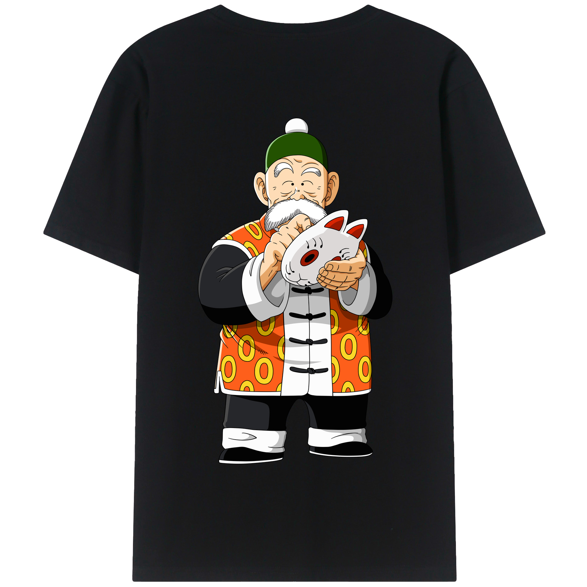 （画像用） ドラゴンボール 亀仙人（かめせんにん） DRAGON BALL Master Roshi Kame Sennin 綿100％半袖Tシャツ（背面プリント）