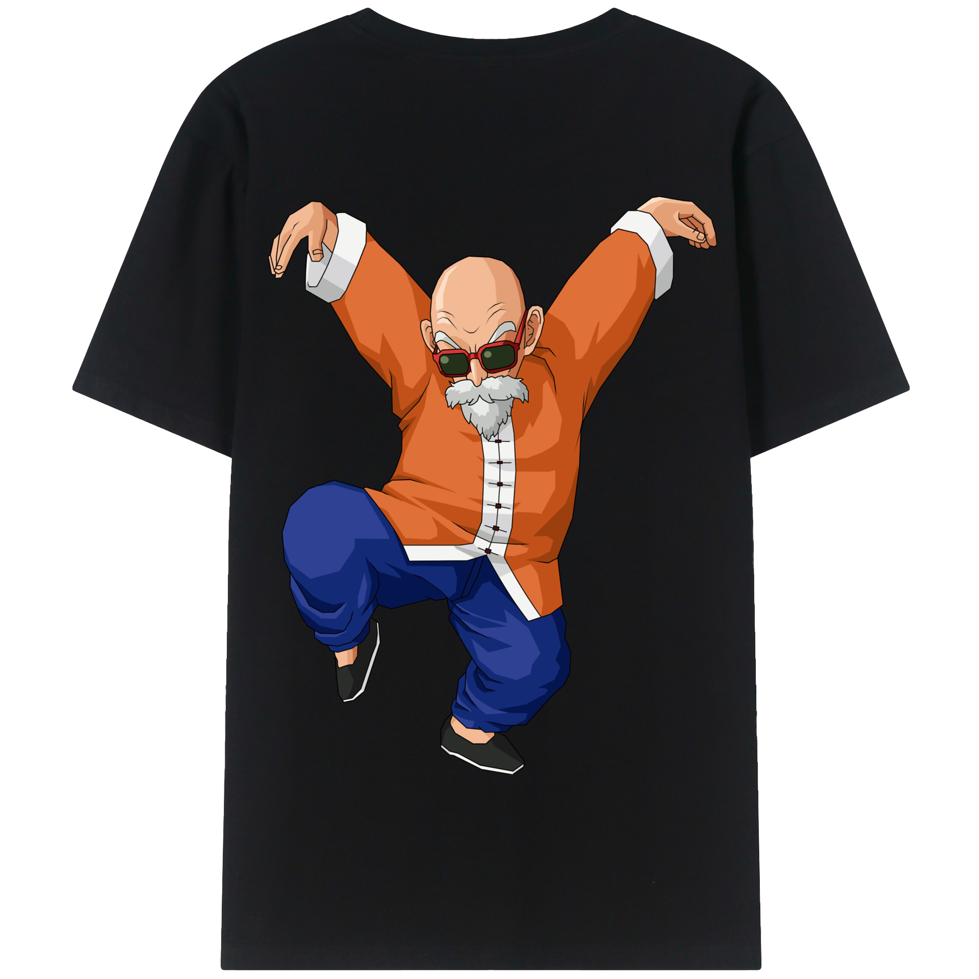 （画像用） ドラゴンボール 亀仙人（かめせんにん） DRAGON BALL Master Roshi Kame Sennin 綿100％半袖Tシャツ（背面プリント）