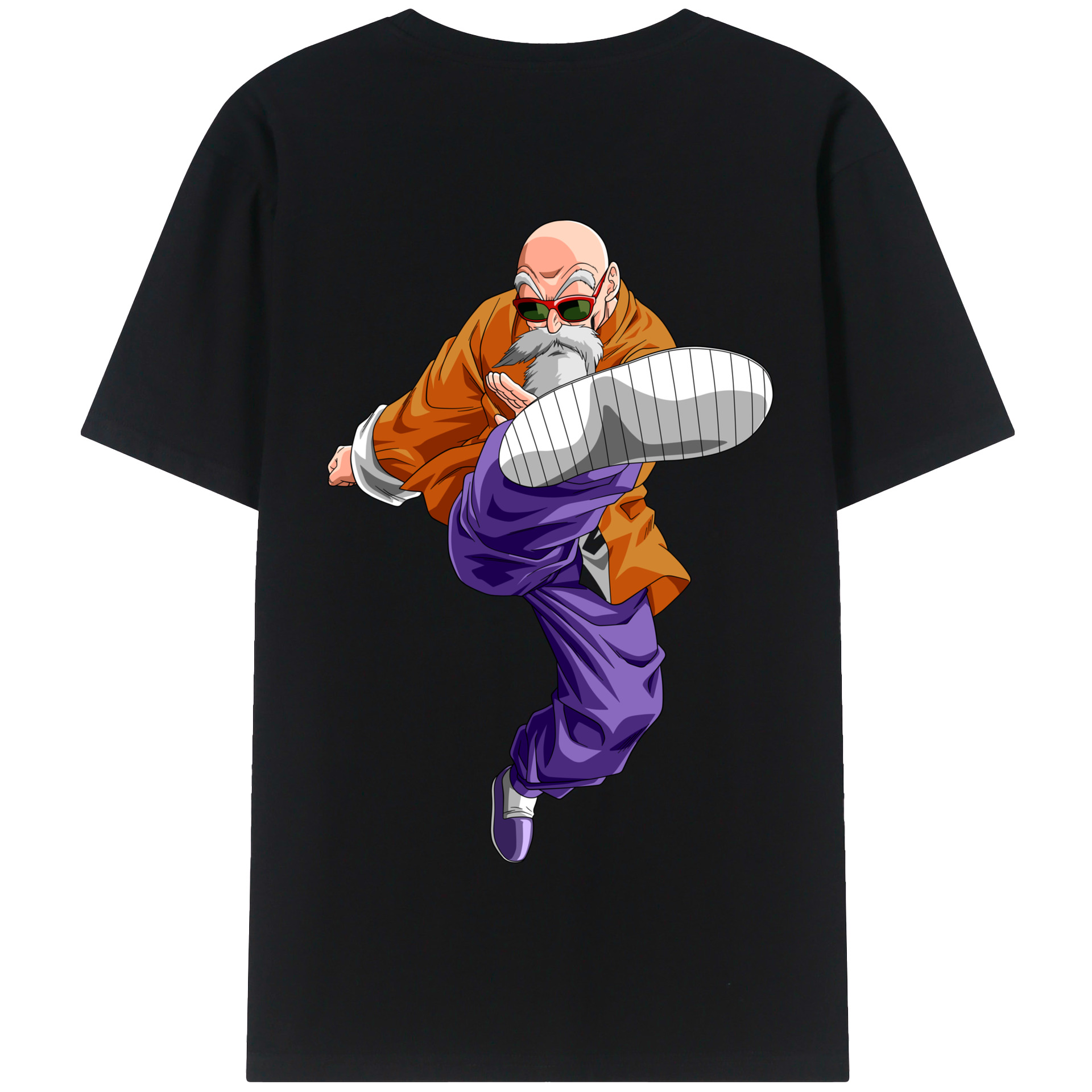 （画像用） ドラゴンボール 亀仙人（かめせんにん） DRAGON BALL Master Roshi Kame Sennin 綿100％半袖Tシャツ（背面プリント）