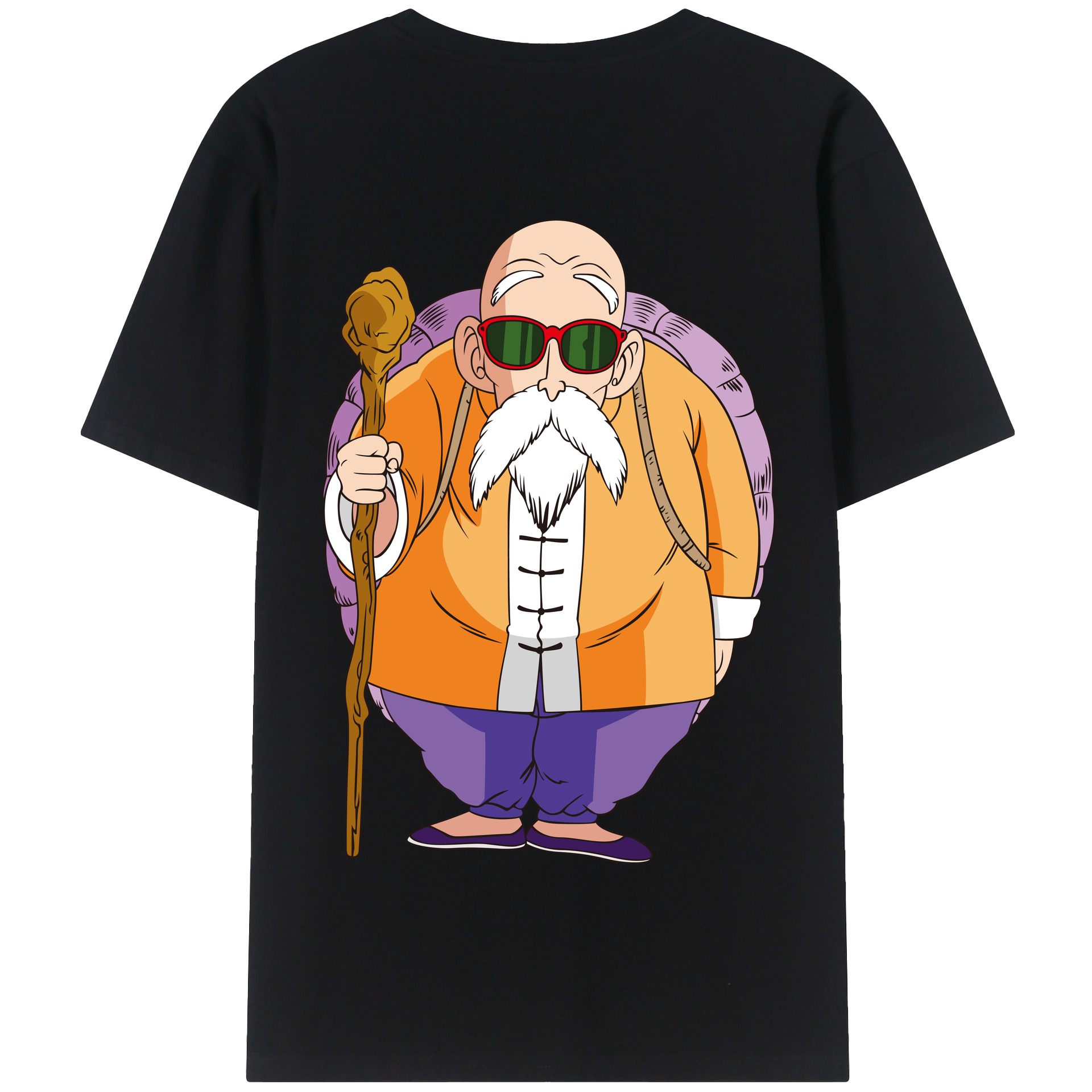 （画像用） ドラゴンボール 亀仙人（かめせんにん） DRAGON BALL Master Roshi Kame Sennin 綿100％半袖Tシャツ（背面プリント）