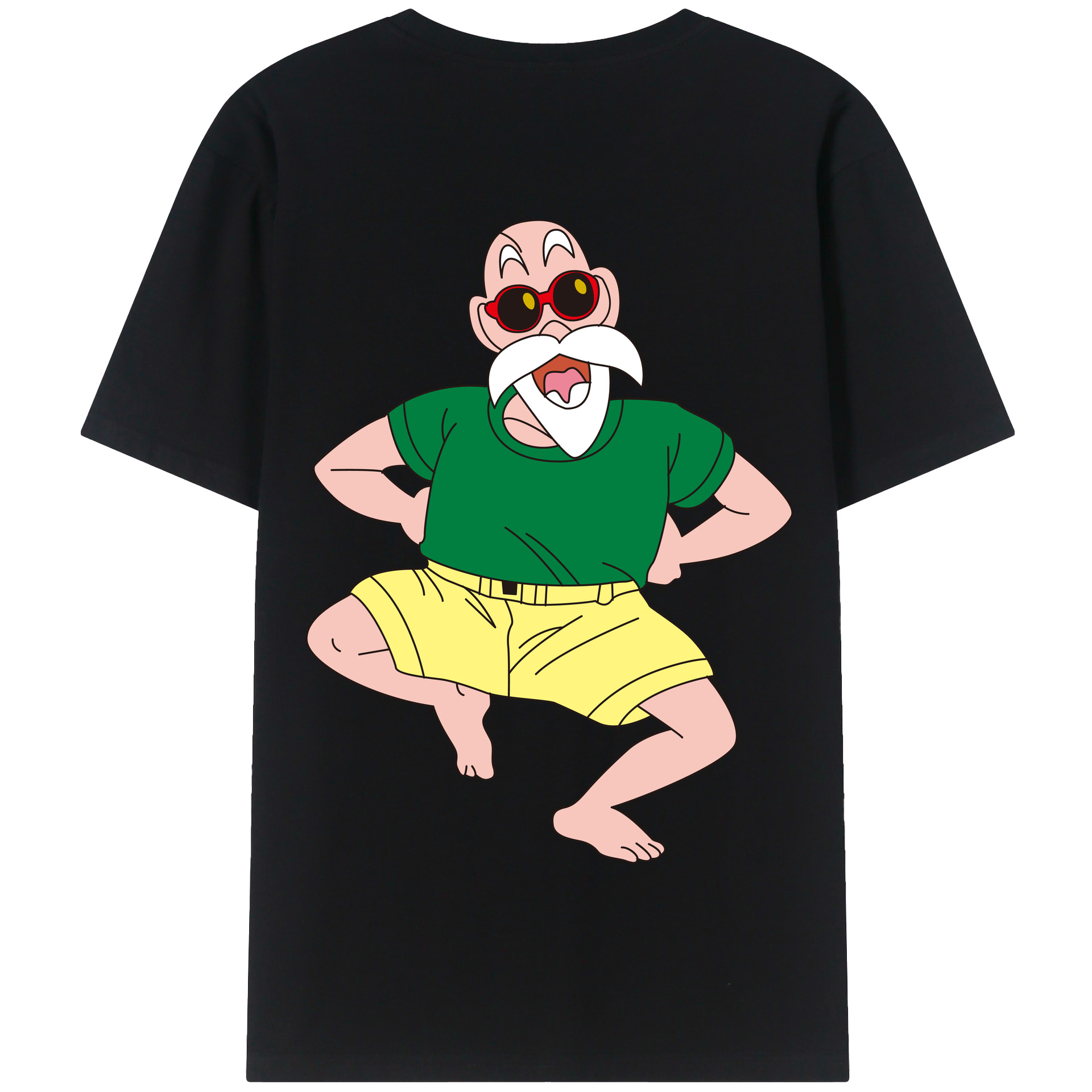 （画像用） ドラゴンボール 亀仙人（かめせんにん） DRAGON BALL Master Roshi Kame Sennin 綿100％半袖Tシャツ（背面プリント）