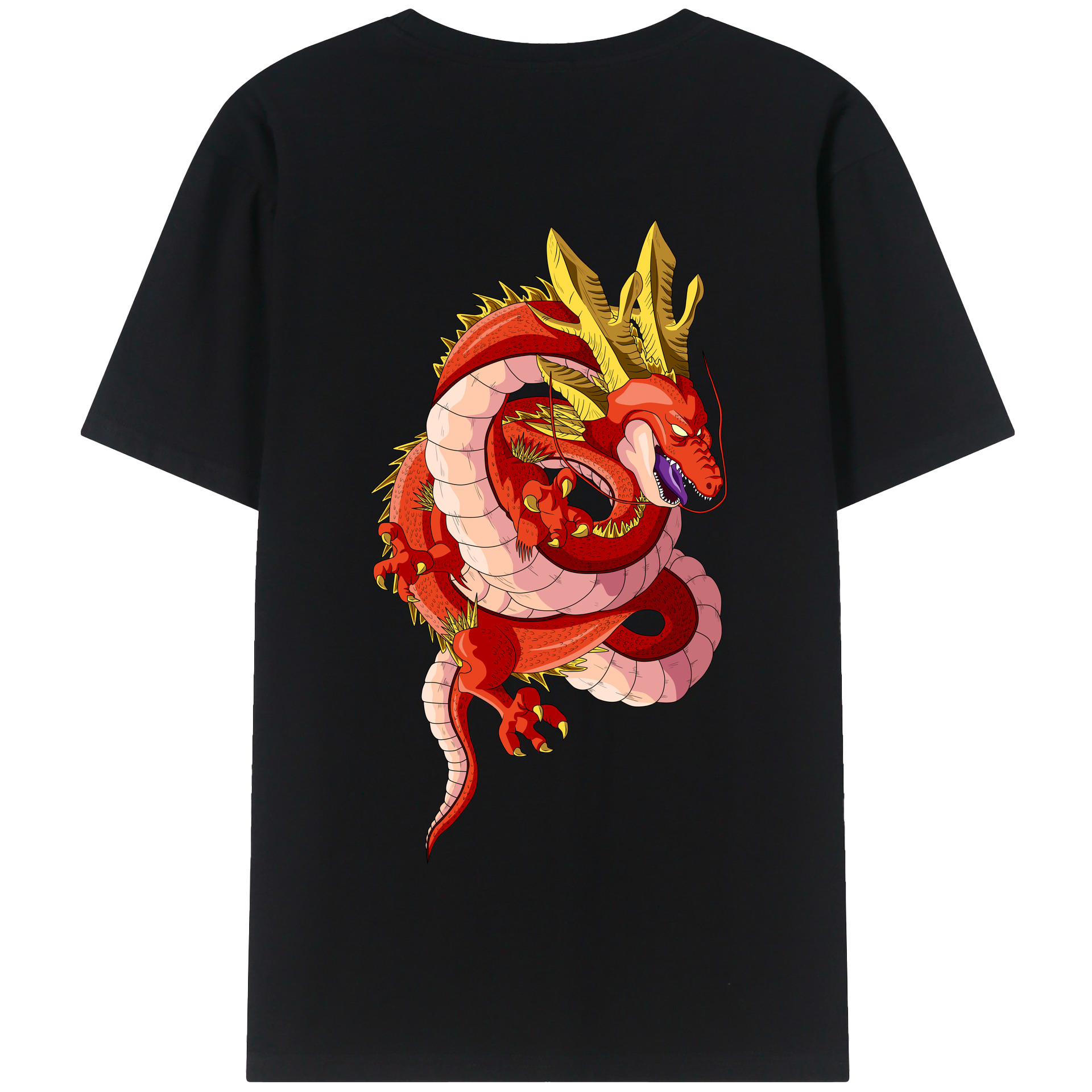 （画像用） ドラゴンボール 神龍 シェンロン DRAGON BALL Shenron 綿100％半袖Tシャツ（背面プリント）