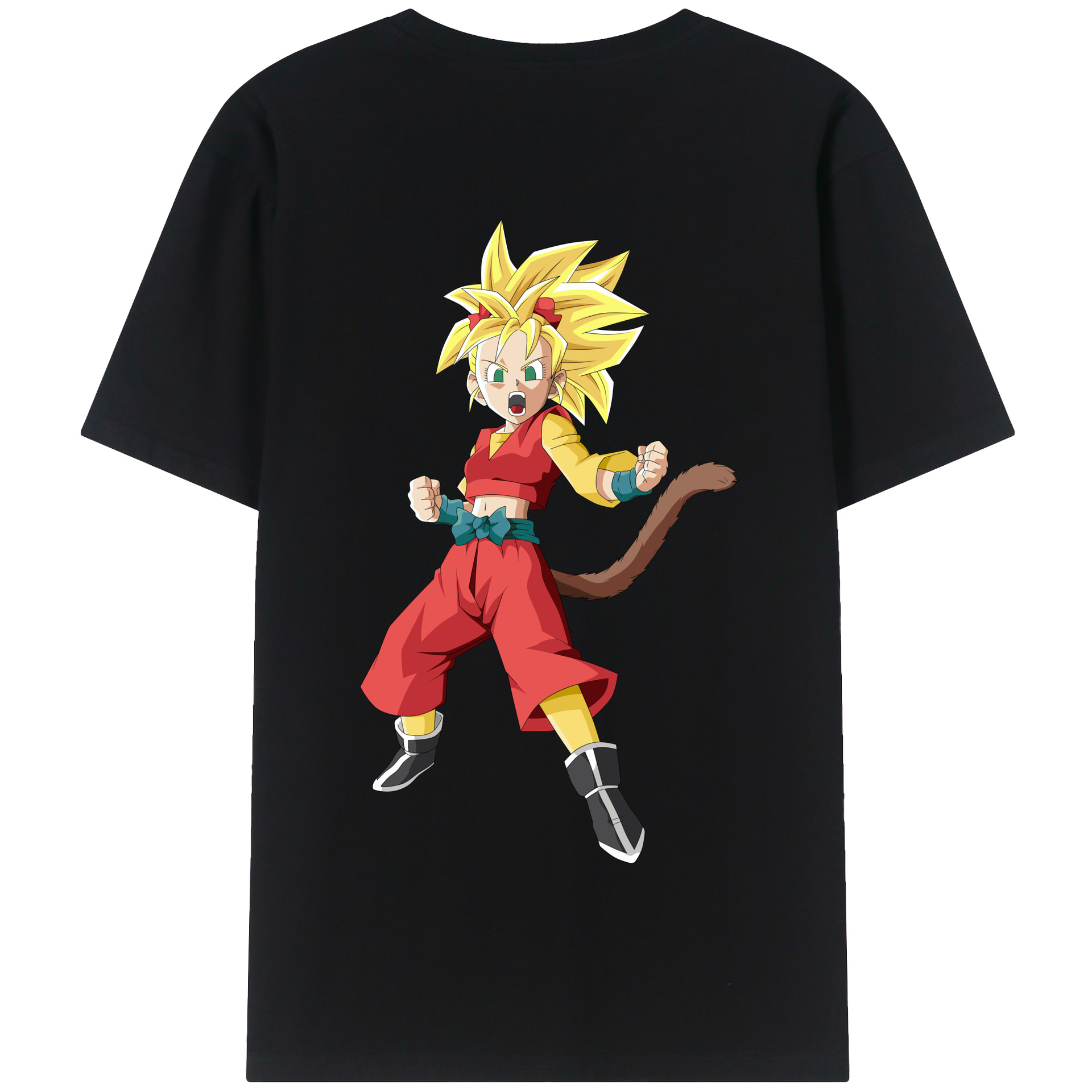 （画像用） ドラゴンボール カリフラ DRAGON BALL Caulifla 綿100％半袖Tシャツ（背面プリント）