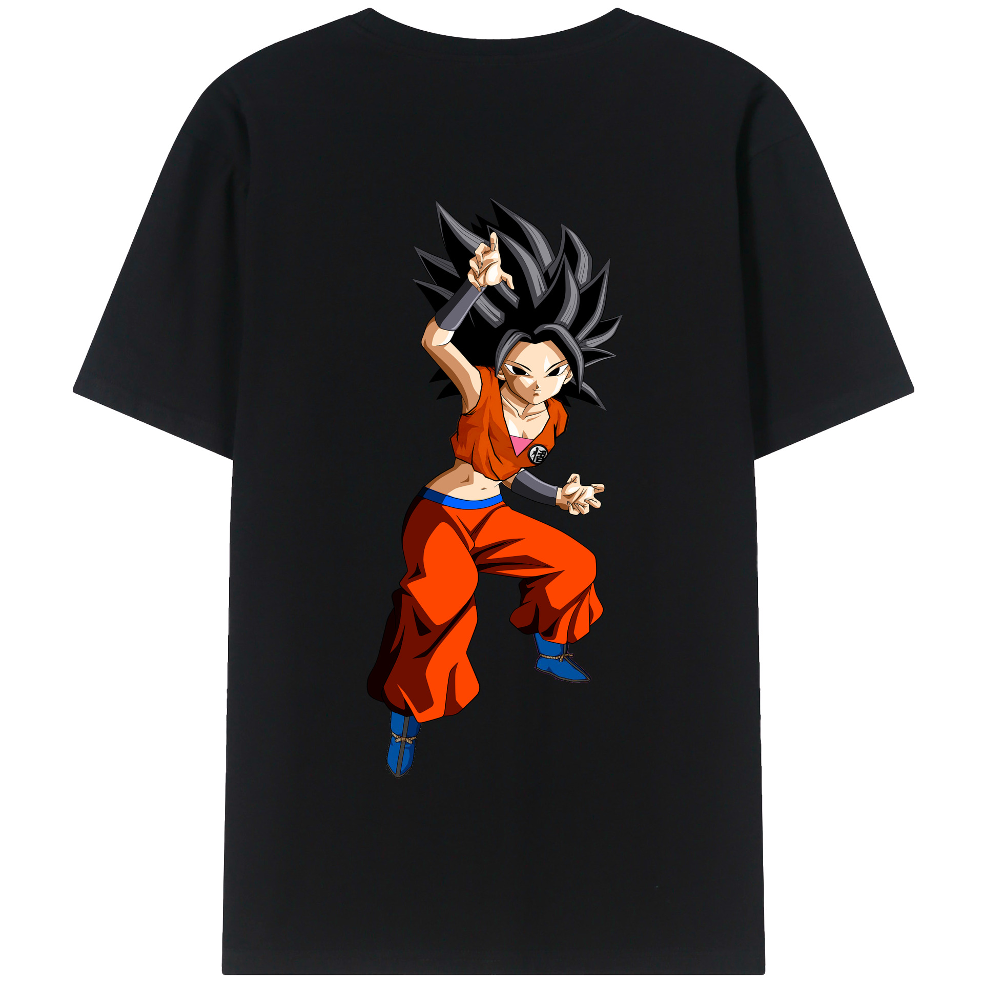 （画像用） ドラゴンボール カリフラ DRAGON BALL Caulifla 綿100％半袖Tシャツ（背面プリント）