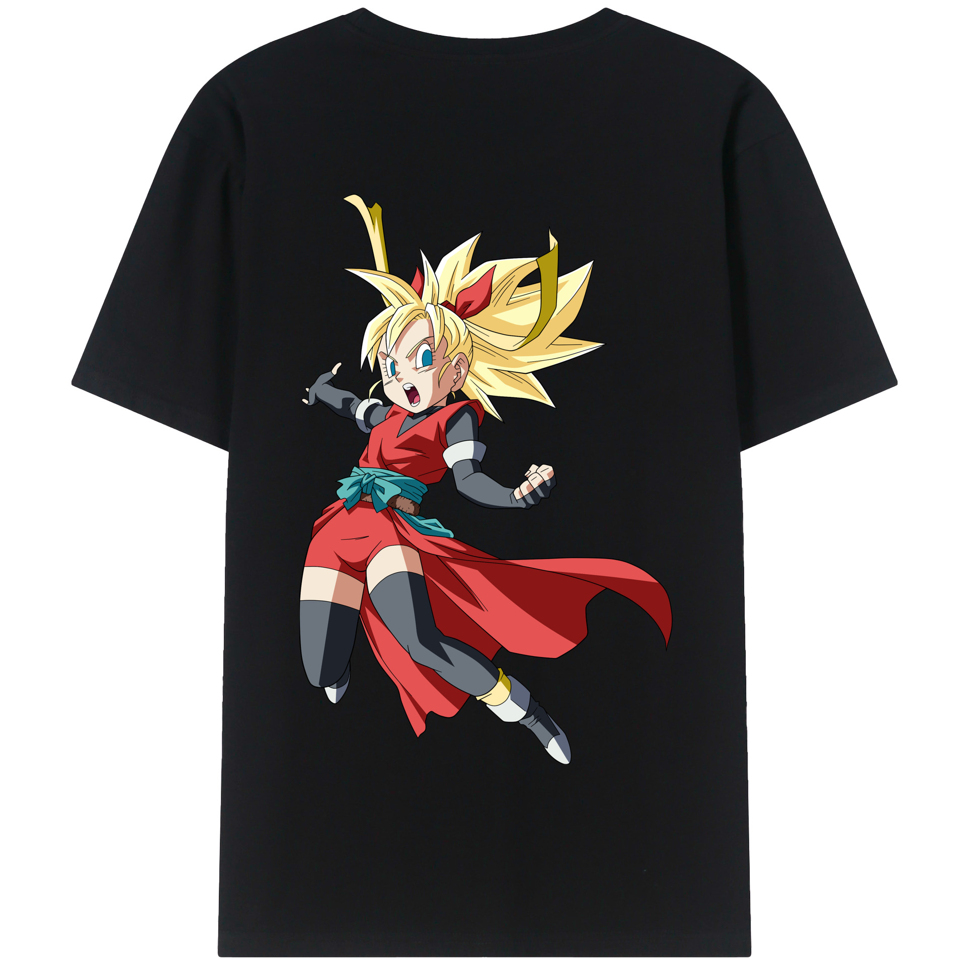 （画像用） ドラゴンボール カリフラ DRAGON BALL Caulifla 綿100％半袖Tシャツ（背面プリント）