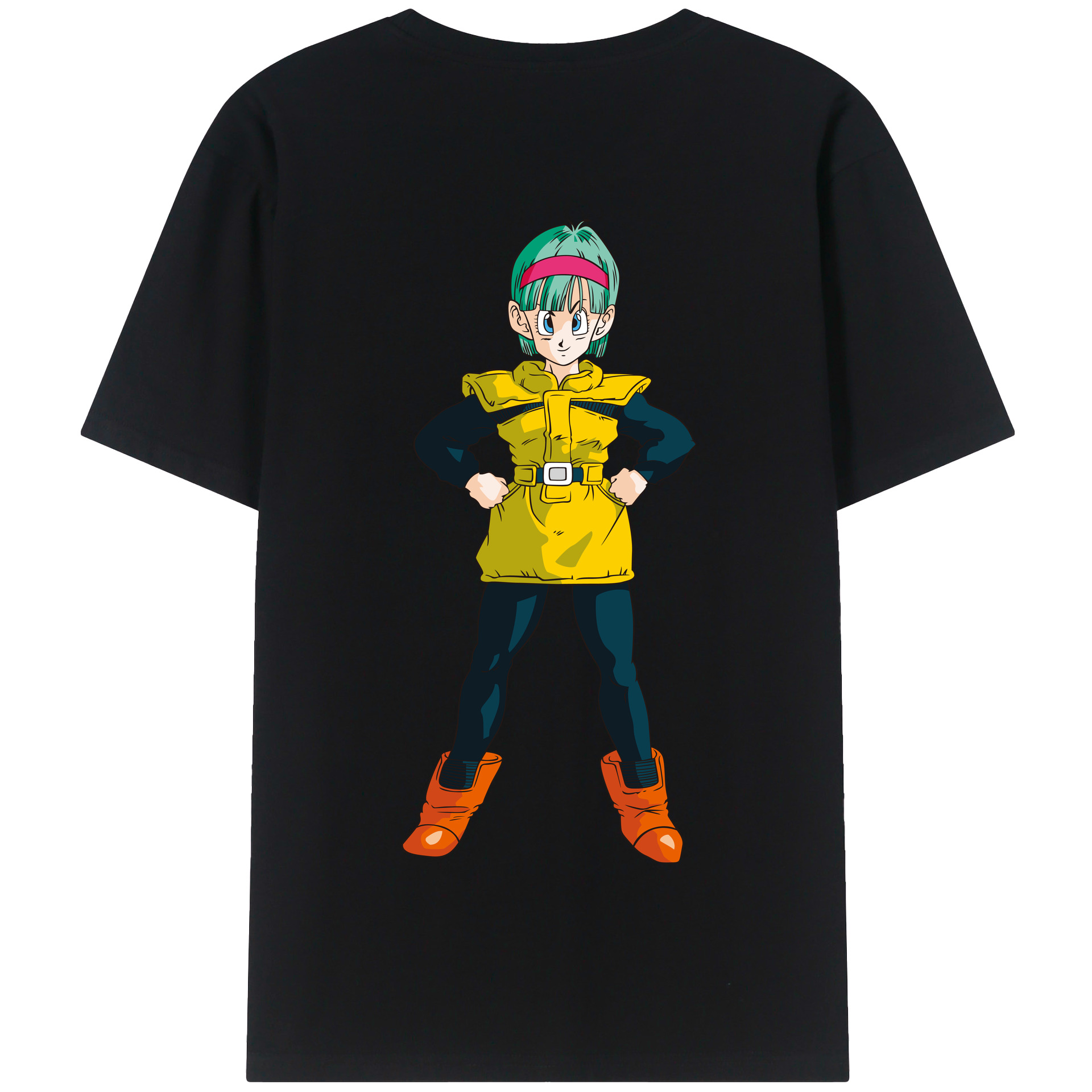 （画像用） ドラゴンボール ブルマ DRAGON BALL Bulma 綿100％半袖Tシャツ（背面プリント）