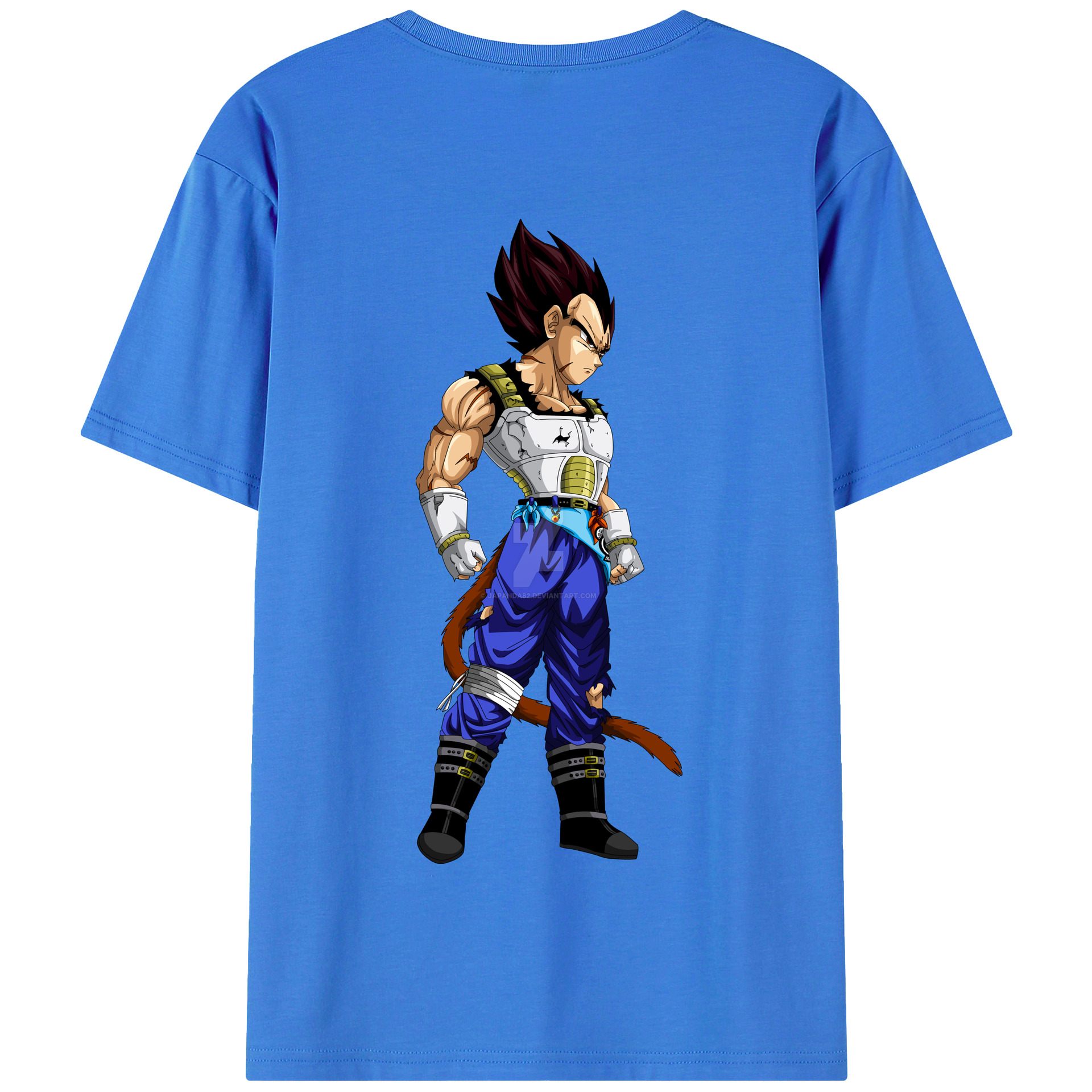 （画像用） ドラゴンボール ベジータ四世（Bejīta Yonsei）DRAGON BALL Vegeta IV 綿100％半袖Tシャツ（背面プリント）