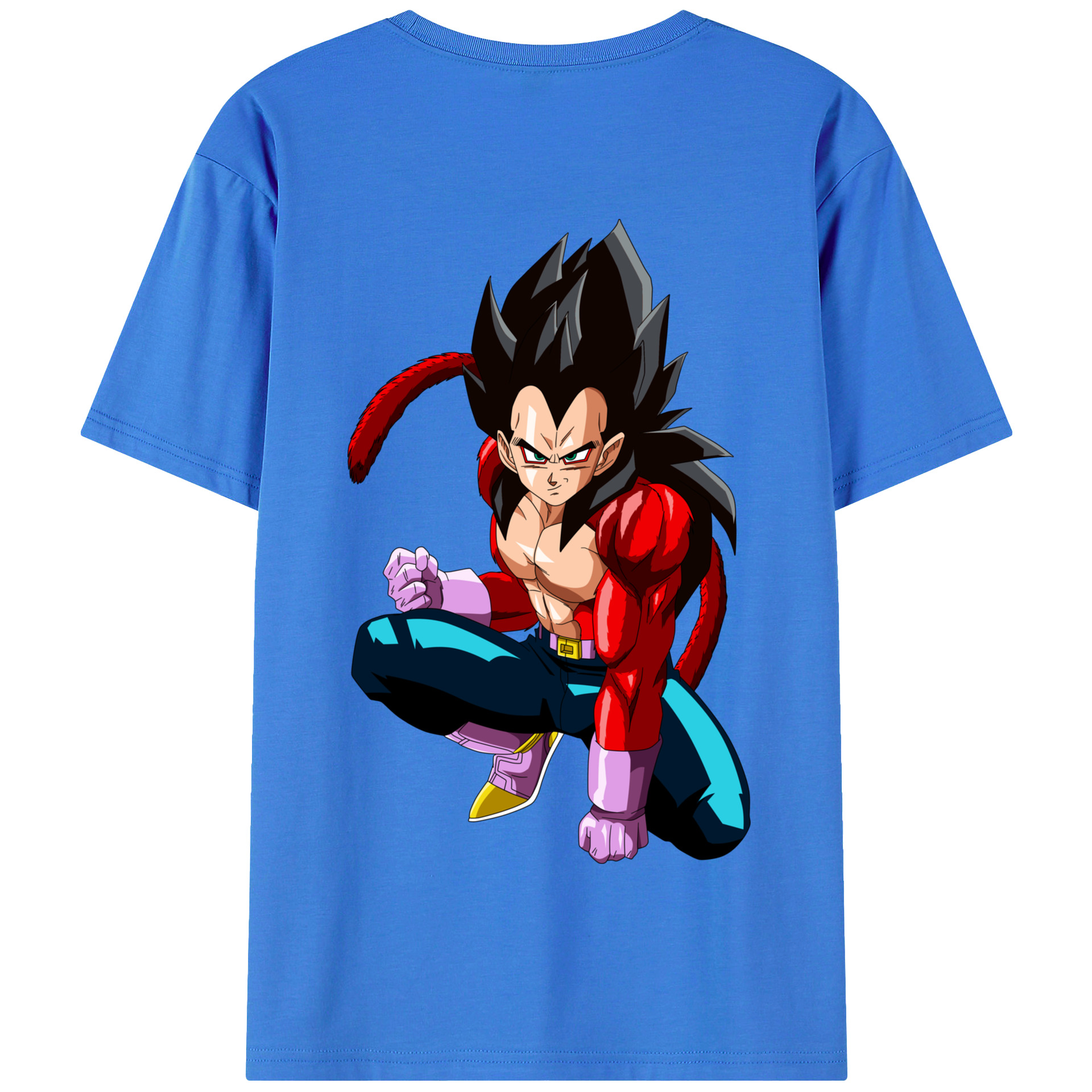 （画像用） ドラゴンボール ベジータ四世（Bejīta Yonsei）DRAGON BALL Vegeta IV 綿100％半袖Tシャツ（背面プリント）
