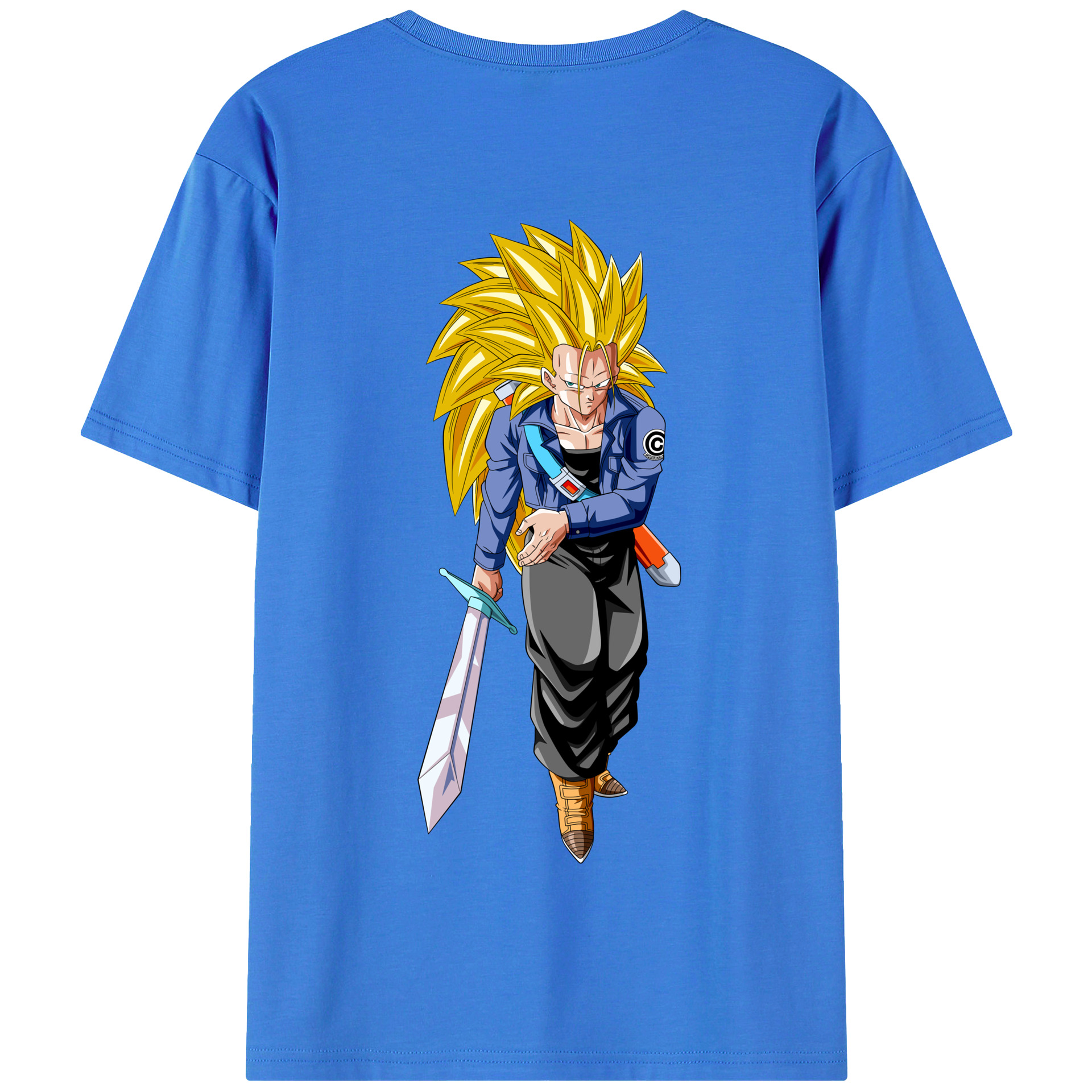（画像用） ドラゴンボール トランクス（Torankusu）DRAGON BALL Trunks 綿100％半袖Tシャツ（背面プリント）