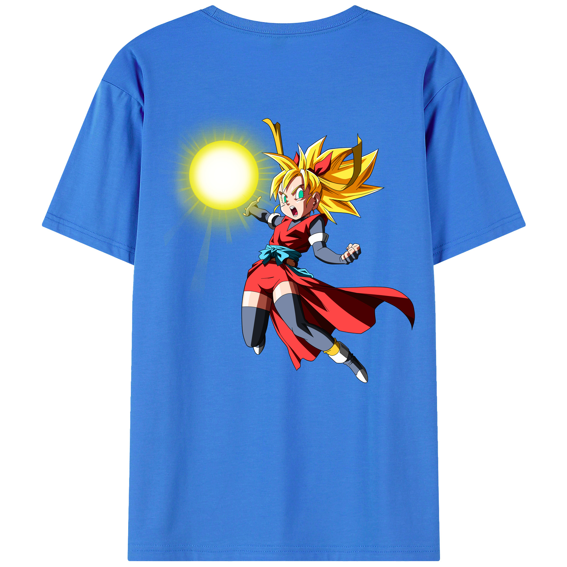 （画像用） ドラゴンボール カリフラ DRAGON BALL Caulifla 綿100％半袖Tシャツ（背面プリント）