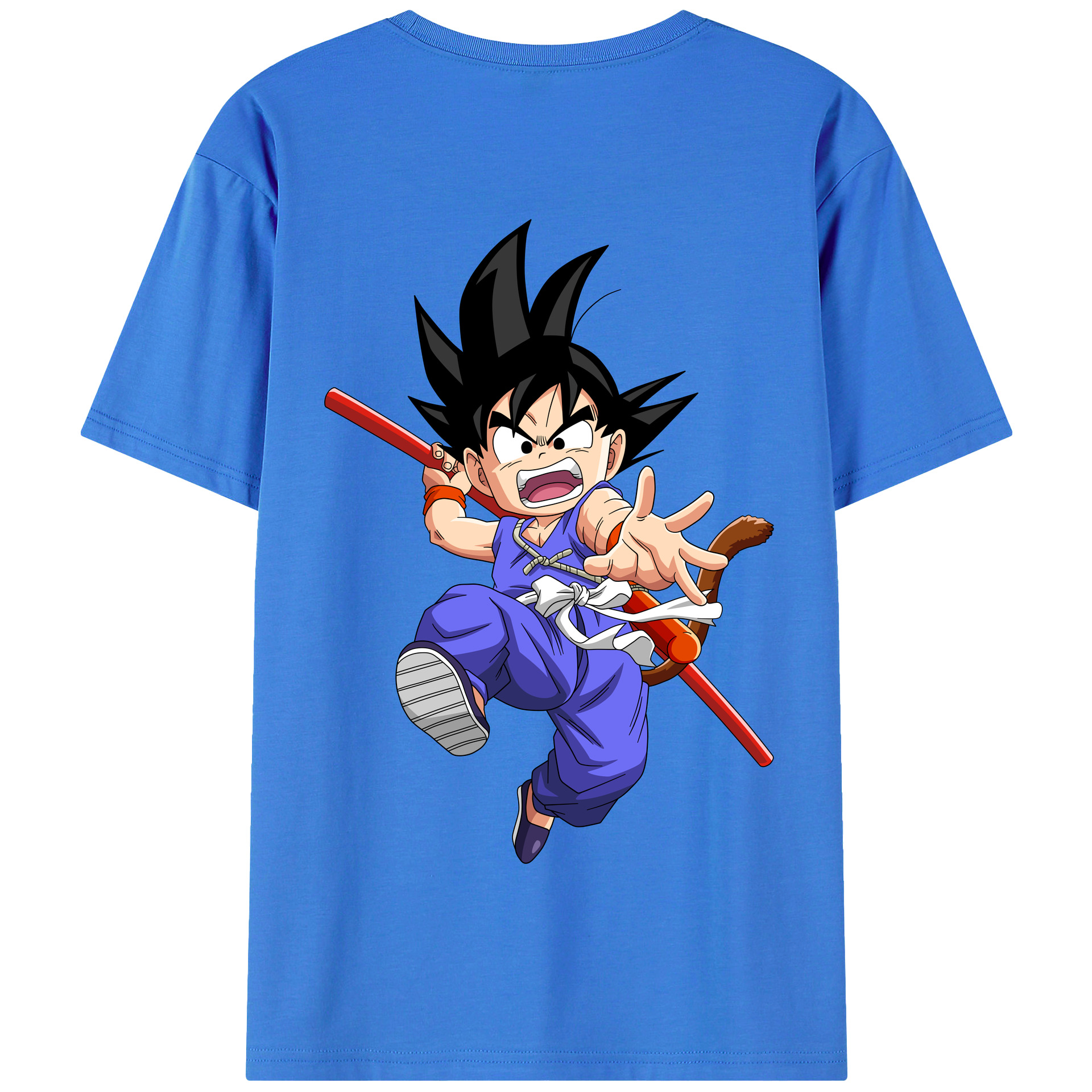 （画像用） ドラゴンボール 孫悟空（そん ごくう）Son Goku カカロット DRAGON BALL Kakarotto 綿100％半袖Tシャツ（背面プリント）