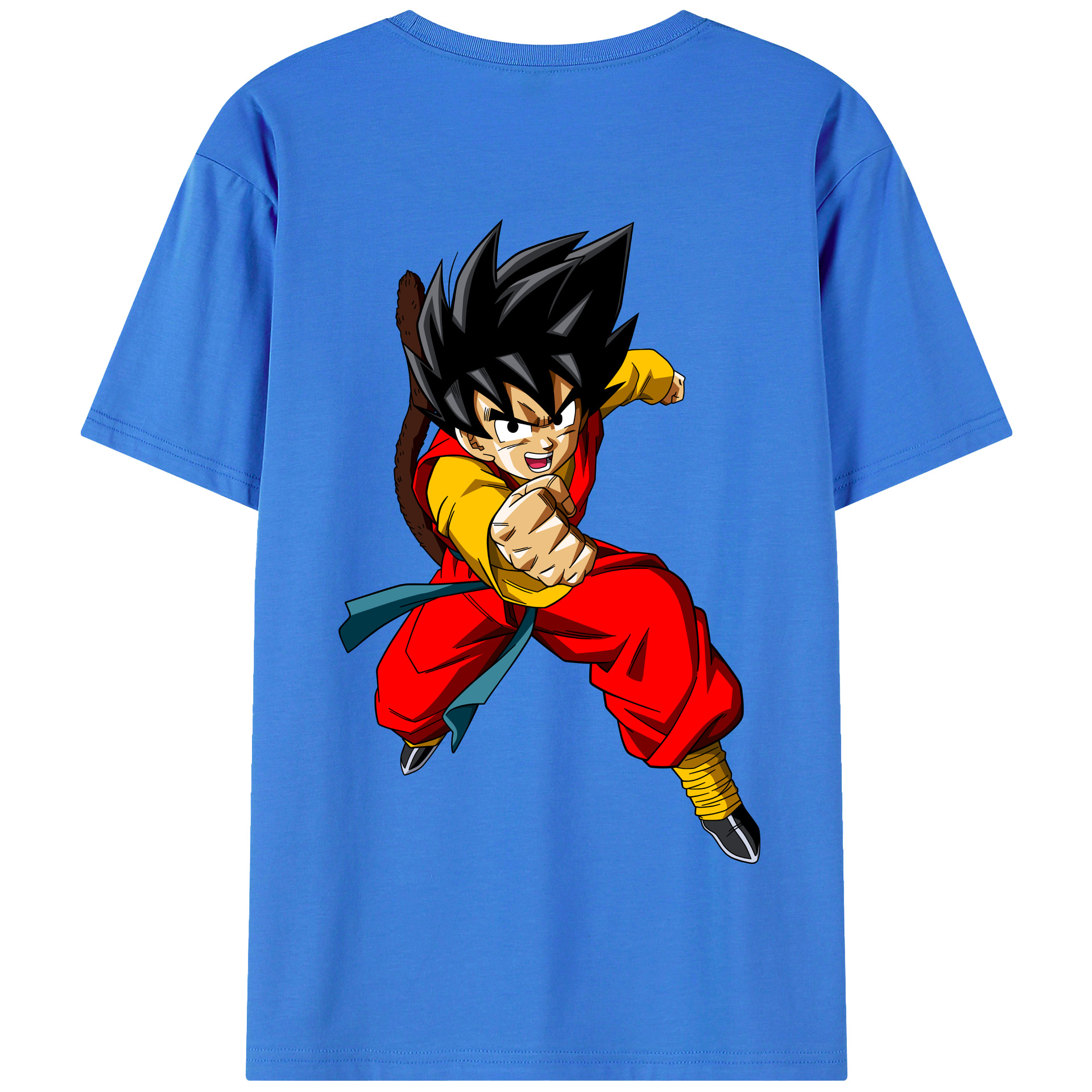 （画像用） ドラゴンボール 孫悟空（そん ごくう）Son Goku カカロット DRAGON BALL Kakarotto 綿100％半袖Tシャツ（背面プリント）