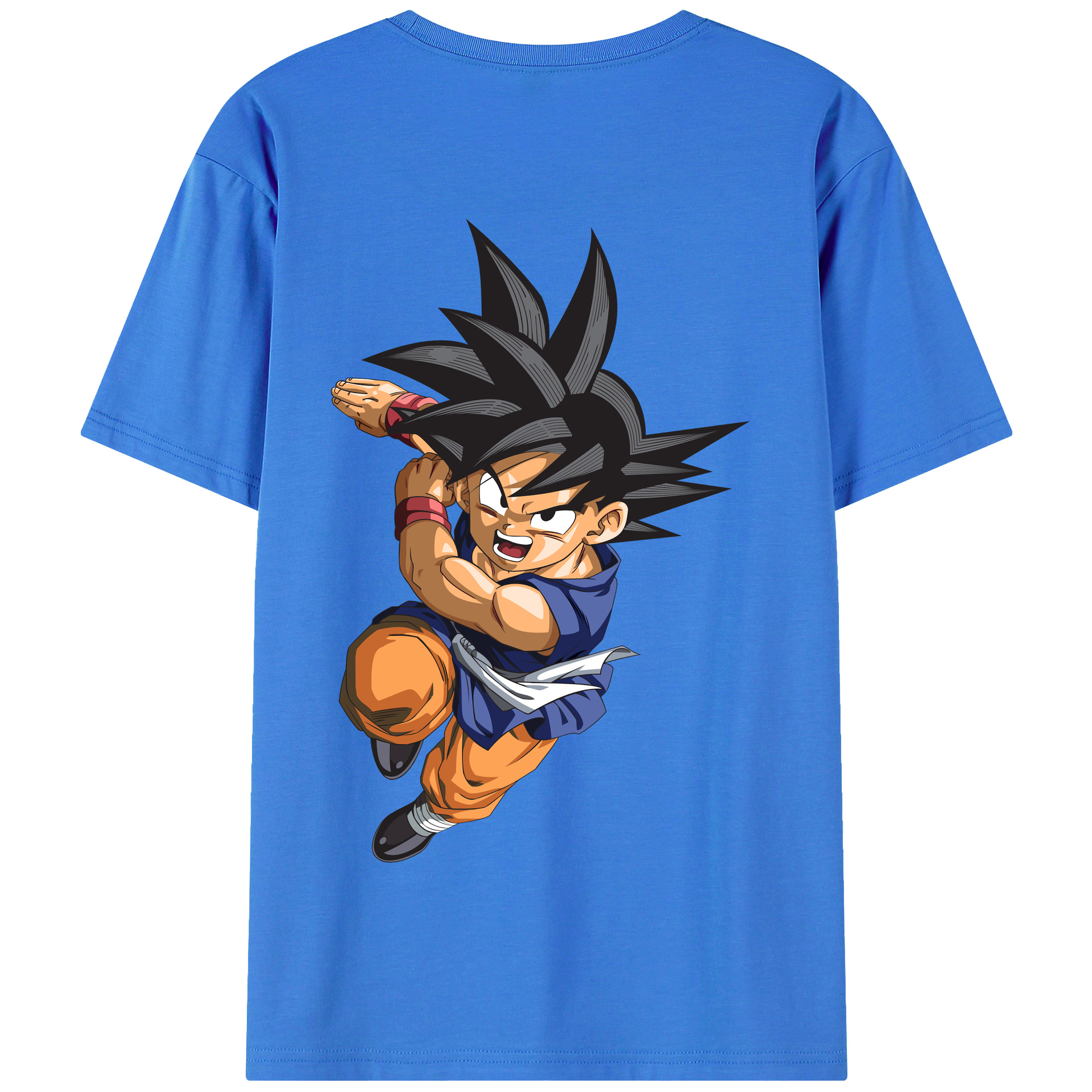 （画像用） ドラゴンボール 孫悟空（そん ごくう）Son Goku カカロット DRAGON BALL Kakarotto 綿100％半袖Tシャツ（背面プリント）