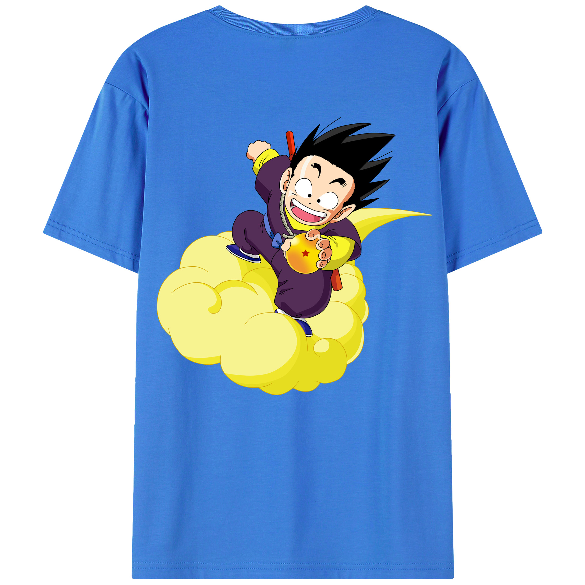 （画像用） ドラゴンボール 孫悟空（そん ごくう）Son Goku カカロット DRAGON BALL Kakarotto 綿100％半袖Tシャツ（背面プリント）