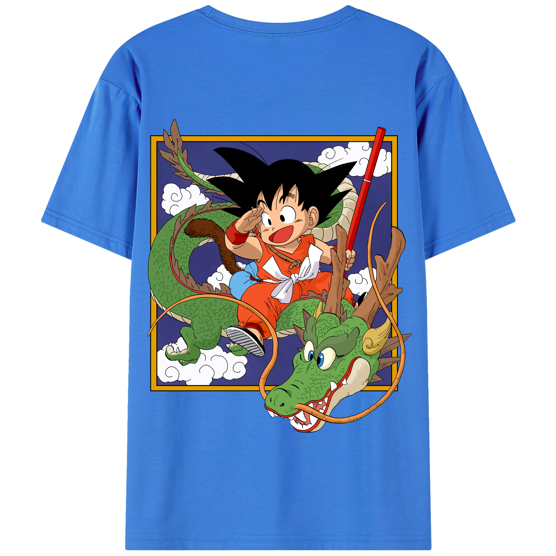 （画像用） ドラゴンボール 孫悟空（そん ごくう）Son Goku カカロット DRAGON BALL Kakarotto 綿100％半袖Tシャツ（背面プリント）