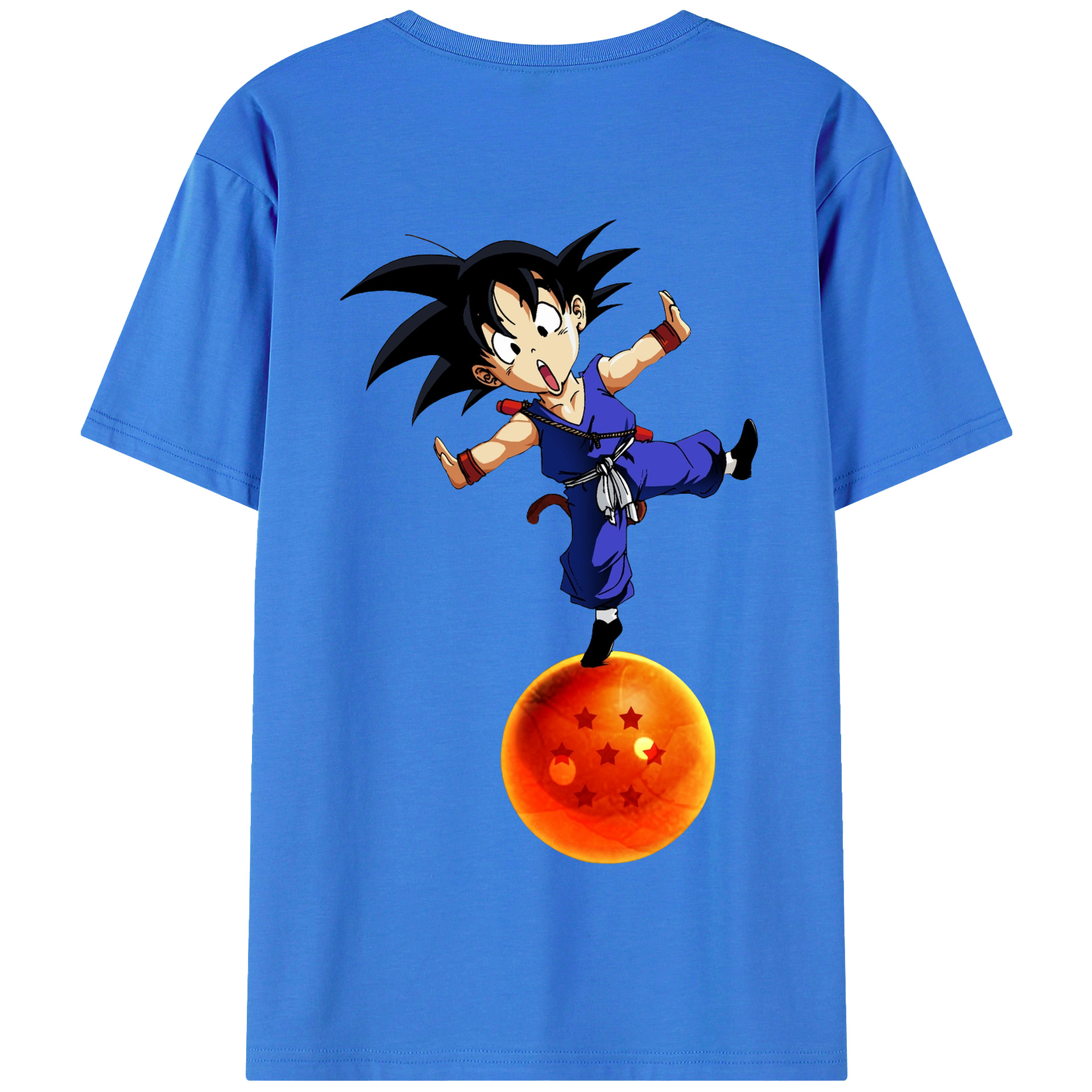 （画像用） ドラゴンボール 孫悟空（そん ごくう）Son Goku カカロット DRAGON BALL Kakarotto 綿100％半袖Tシャツ（背面プリント）