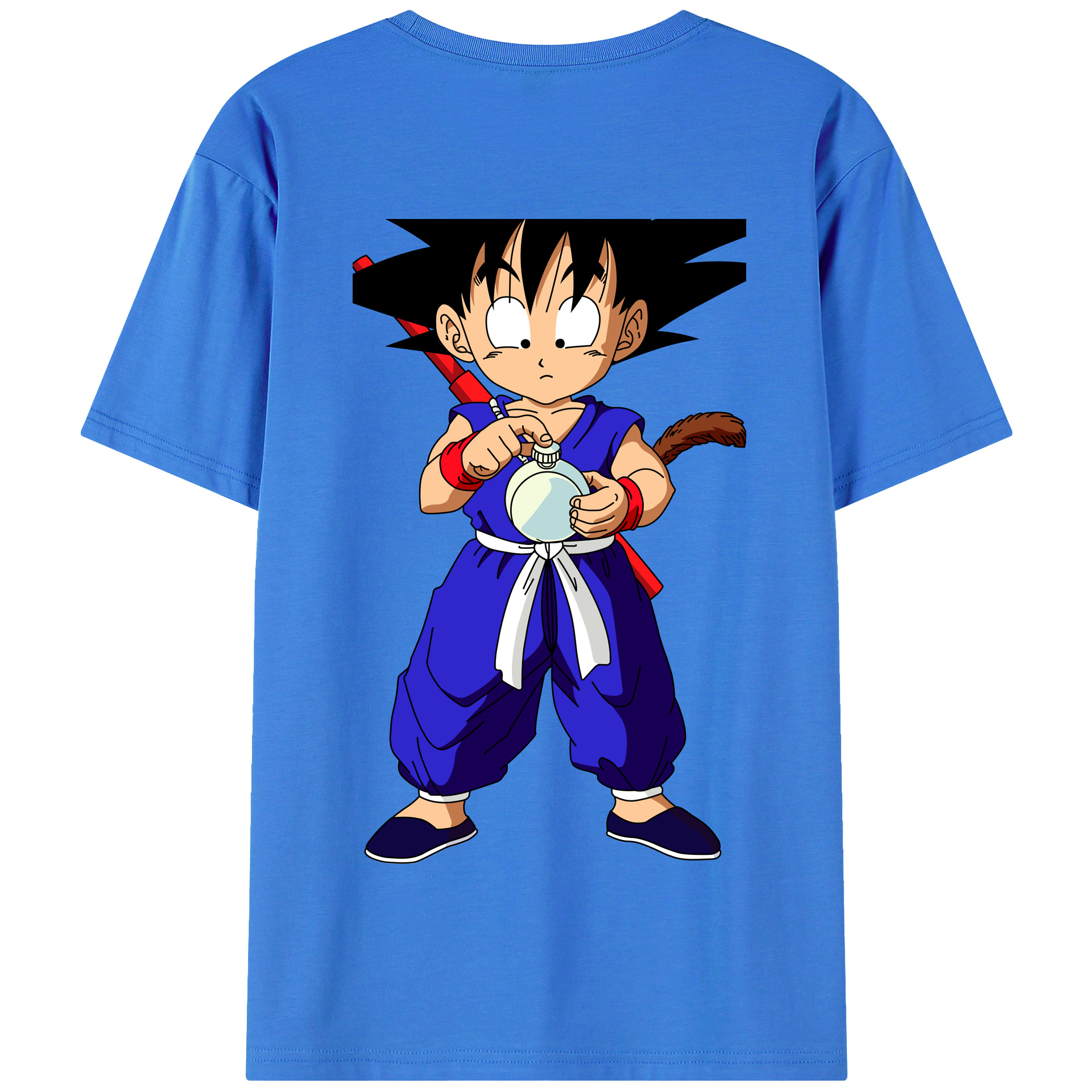 （画像用） ドラゴンボール 孫悟空（そん ごくう）Son Goku カカロット DRAGON BALL Kakarotto 綿100％半袖Tシャツ（背面プリント）