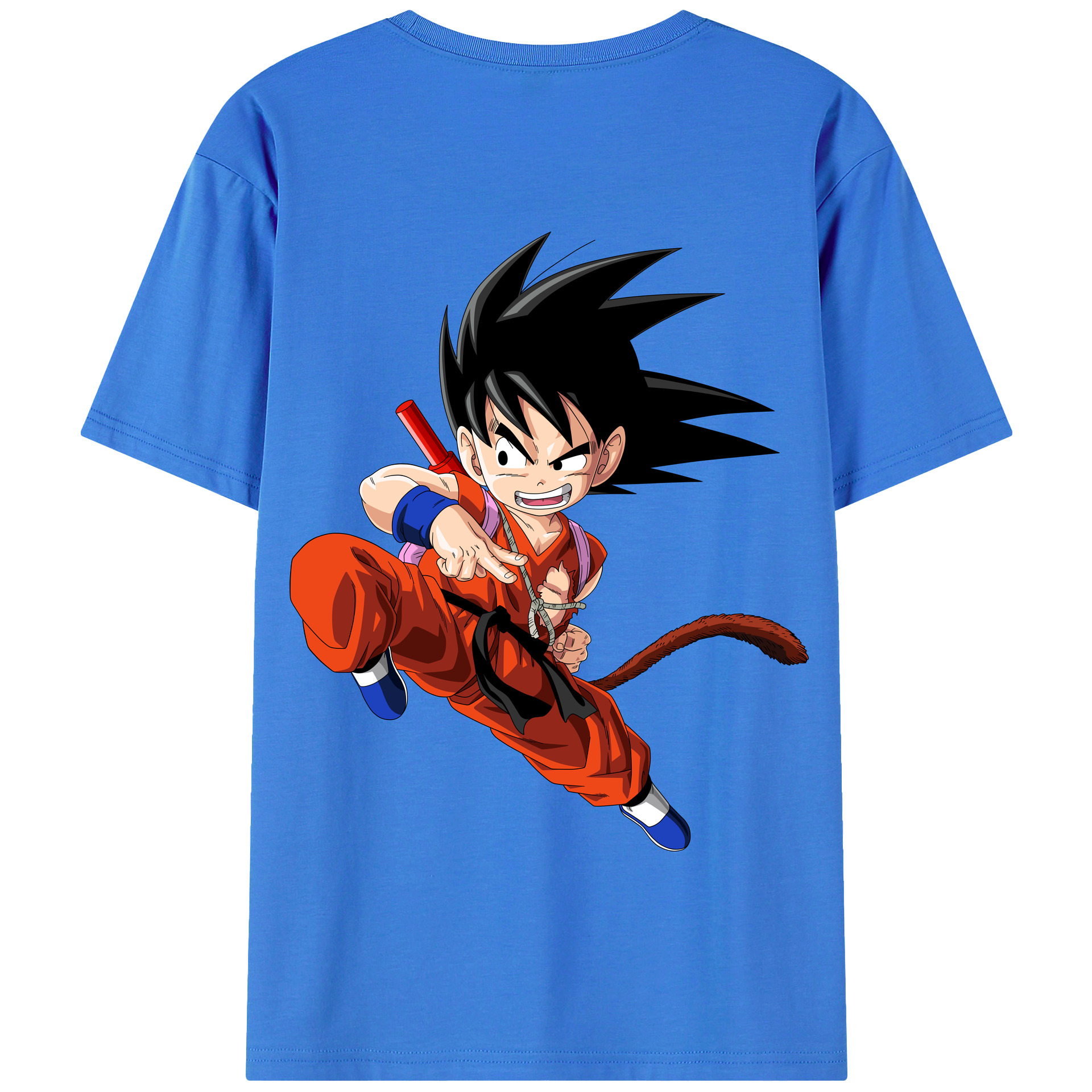 （画像用） ドラゴンボール 孫悟空（そん ごくう）Son Goku カカロット DRAGON BALL Kakarotto 綿100％半袖Tシャツ（背面プリント）