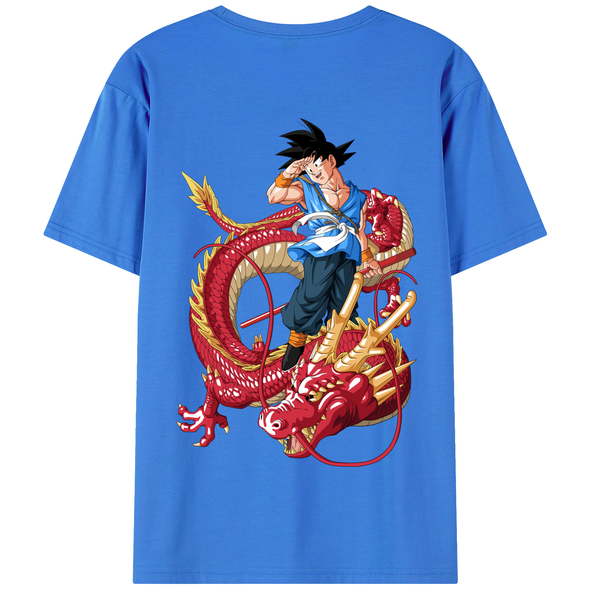 （画像用） ドラゴンボール 孫悟空（そん ごくう）Son Goku カカロット DRAGON BALL Kakarotto 綿100％半袖Tシャツ（背面プリント）