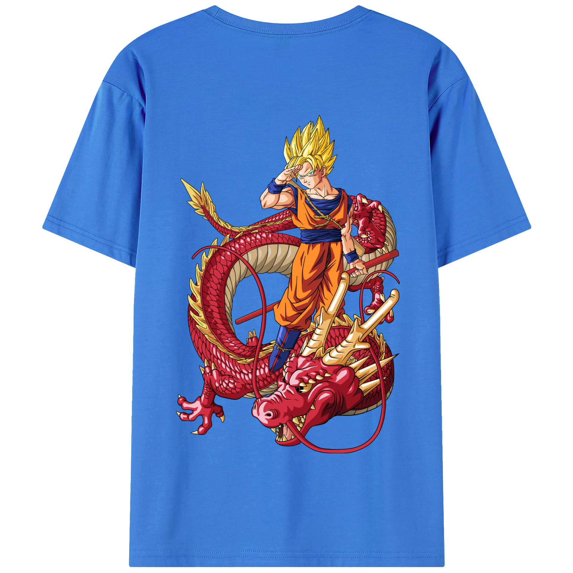 （画像用） ドラゴンボール 孫悟空（そん ごくう）Son Goku カカロット DRAGON BALL Kakarotto 綿100％半袖Tシャツ（背面プリント）