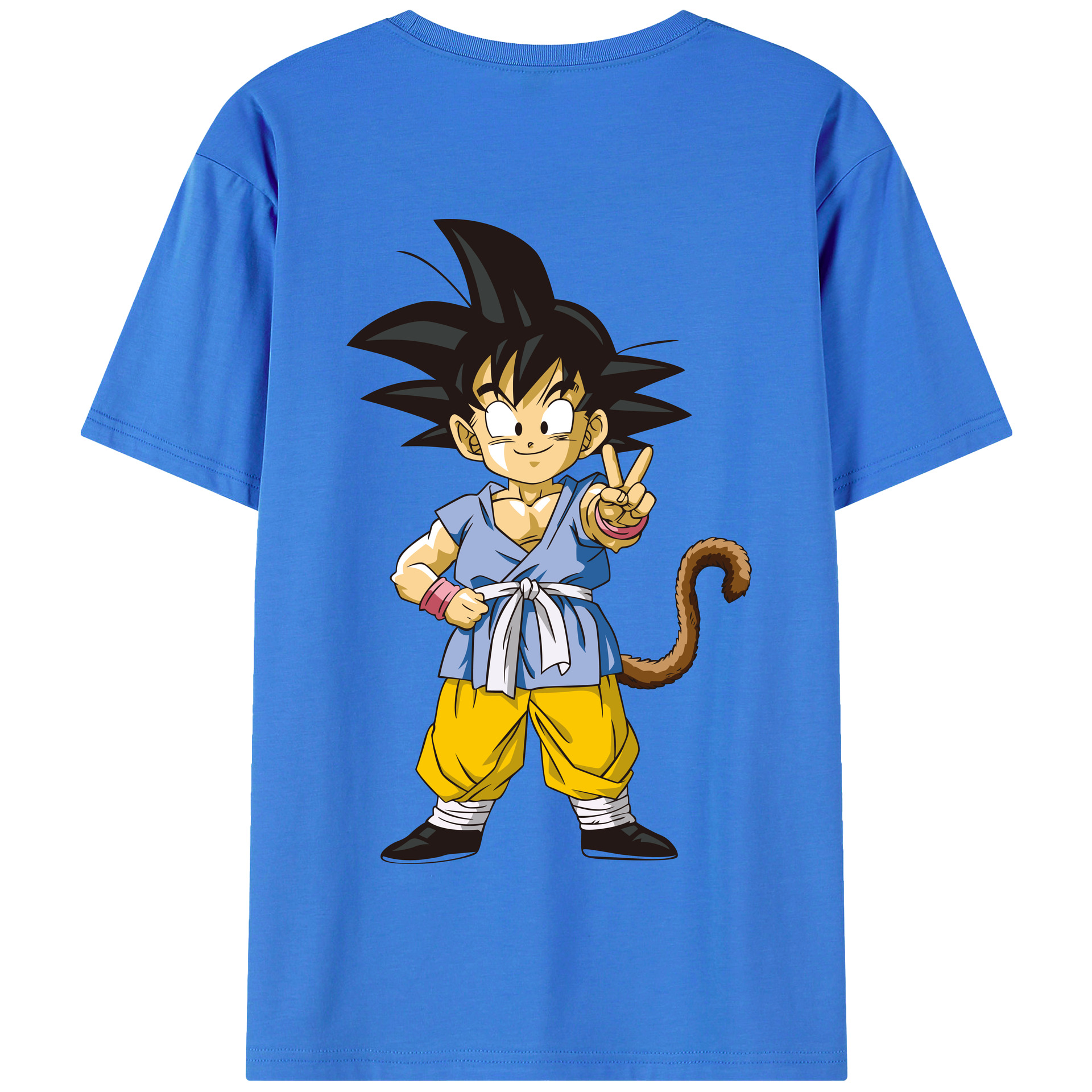 （画像用） ドラゴンボール 孫悟空（そん ごくう）Son Goku カカロット DRAGON BALL Kakarotto 綿100％半袖Tシャツ（背面プリント）