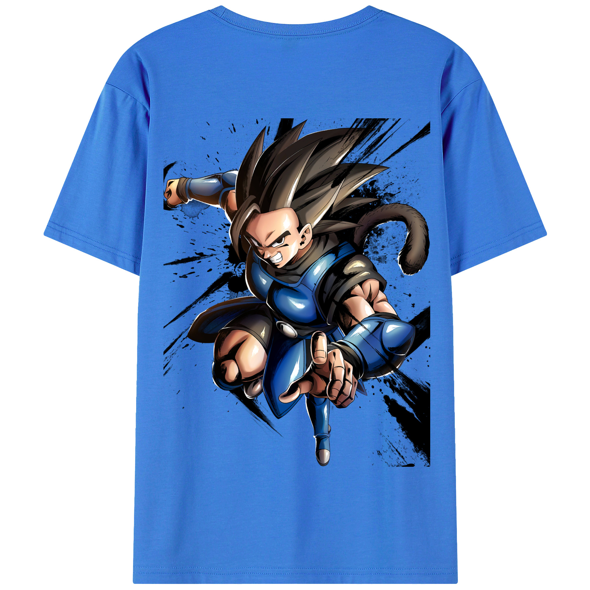 （画像用） ドラゴンボール ベジータ四世（Bejīta Yonsei）DRAGON BALL Vegeta IV 綿100％半袖Tシャツ（背面プリント）