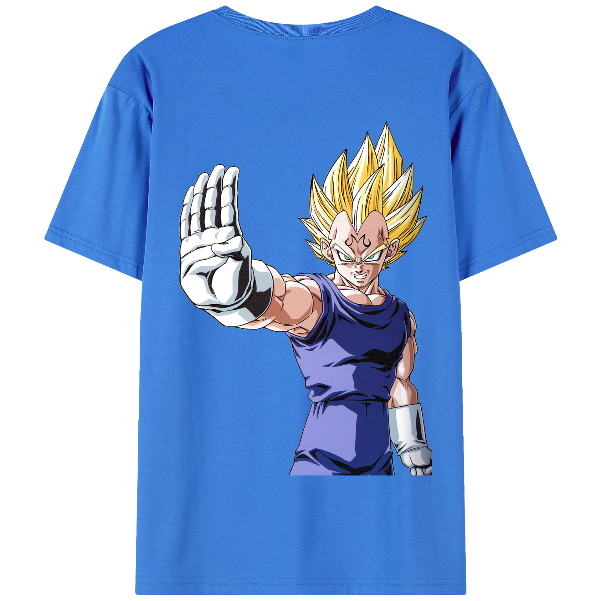 （画像用） ドラゴンボール ベジータ四世（Bejīta Yonsei）DRAGON BALL Vegeta IV 綿100％半袖Tシャツ（背面プリント）