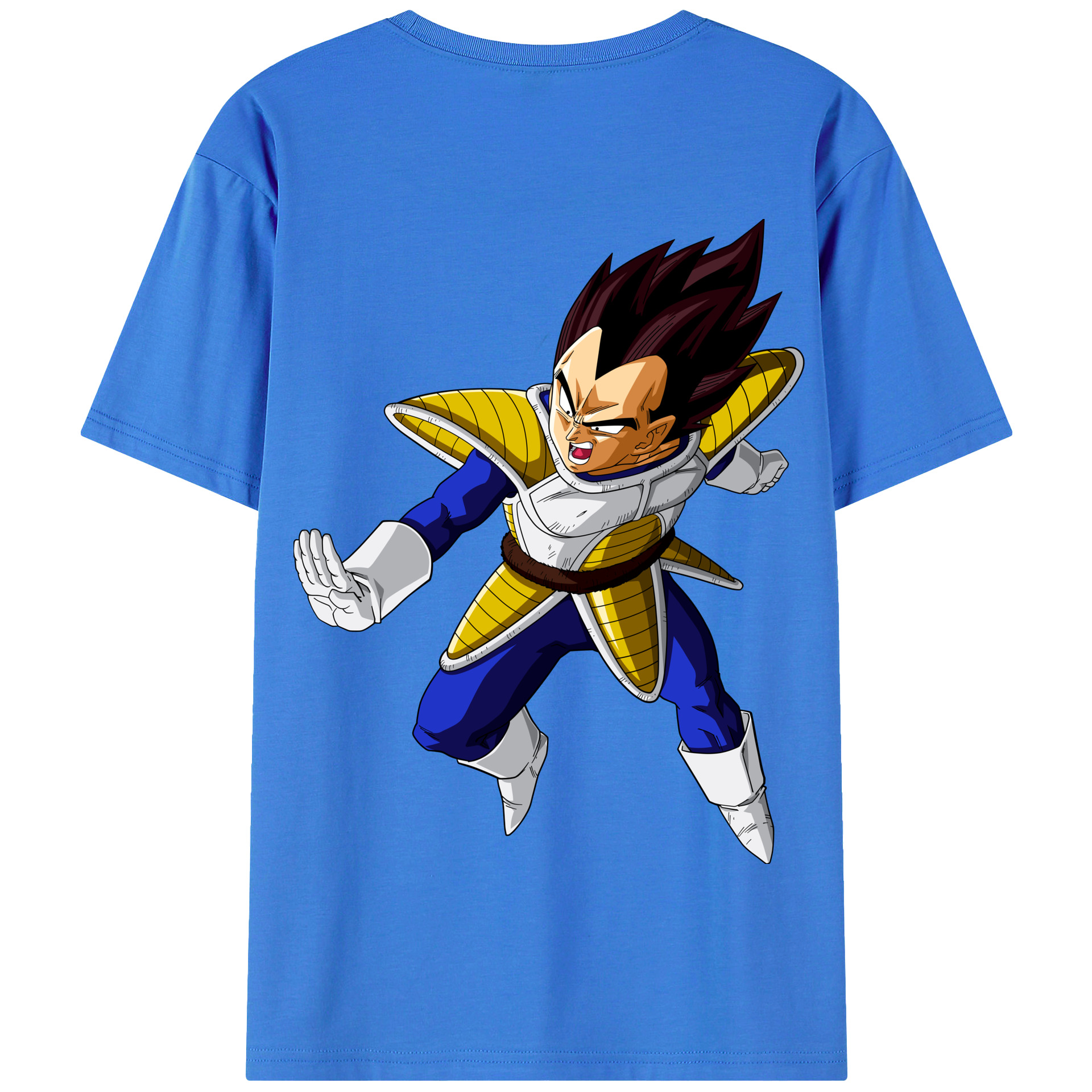 （画像用） ドラゴンボール ベジータ四世（Bejīta Yonsei）DRAGON BALL Vegeta IV 綿100％半袖Tシャツ（背面プリント）